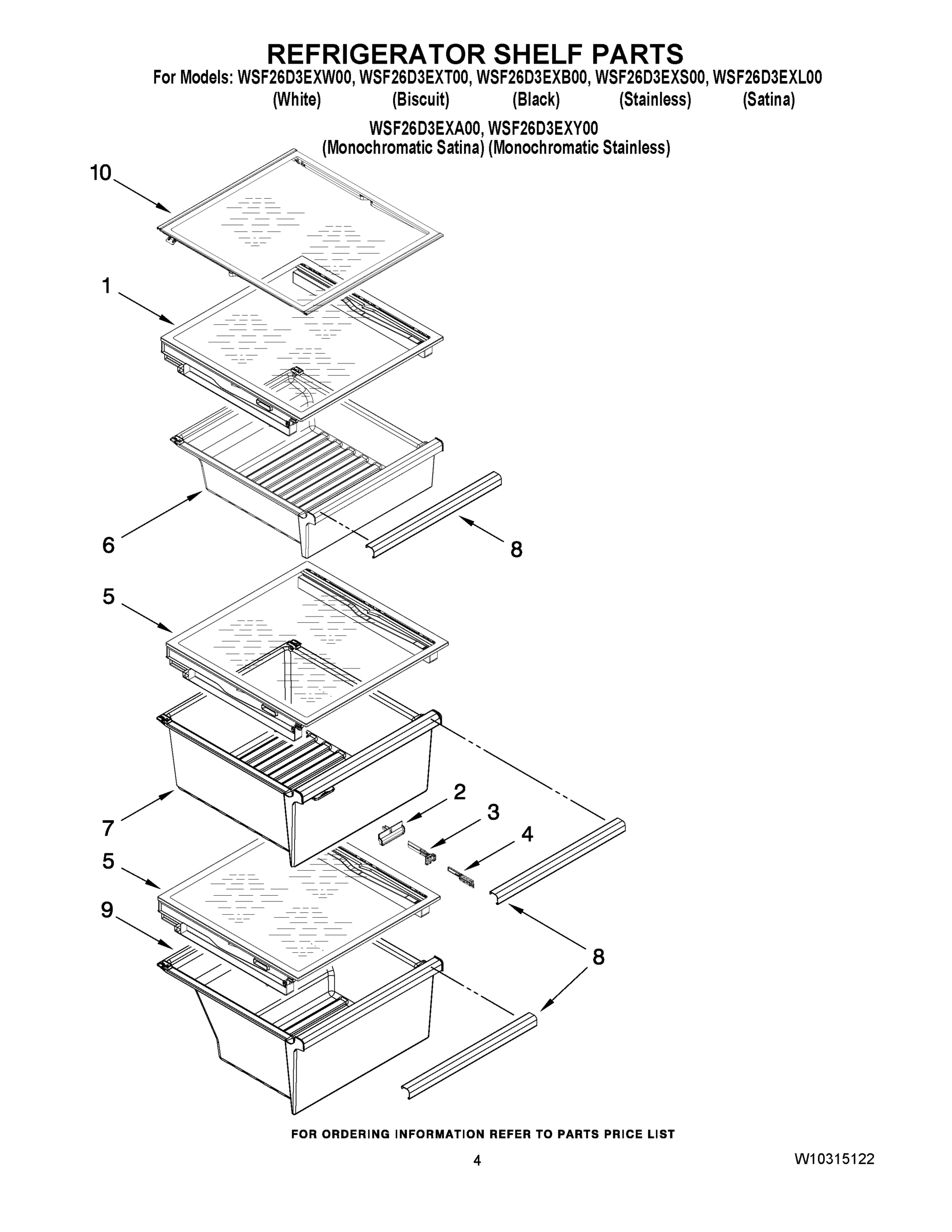03 - REFRIGERATOR SHELF PARTS