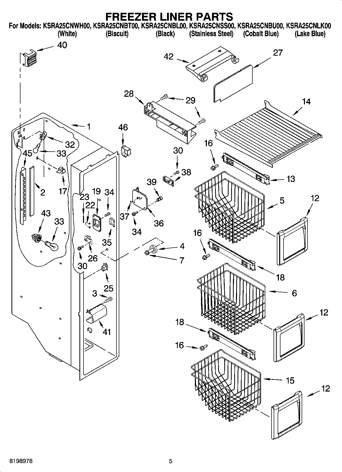 04 - FREEZER LINER PARTS