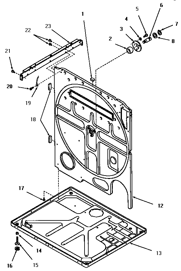 15 - REAR FRAME AND FRAME BASE