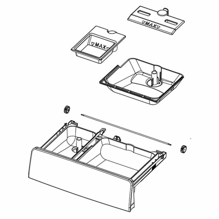 DC97-19313G Samsung Case Detergent Assembly