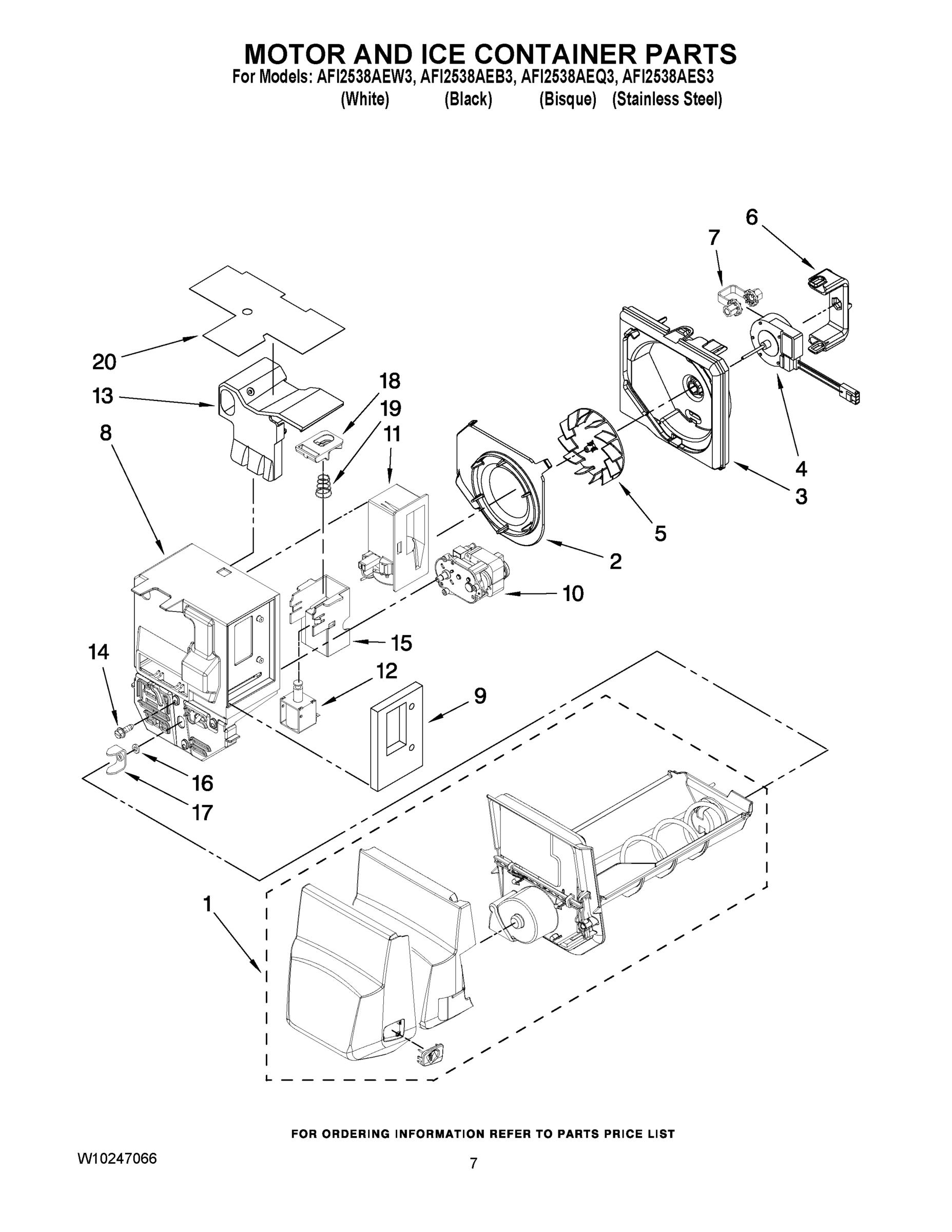 04 - MOTOR AND ICE CONTAINER PARTS