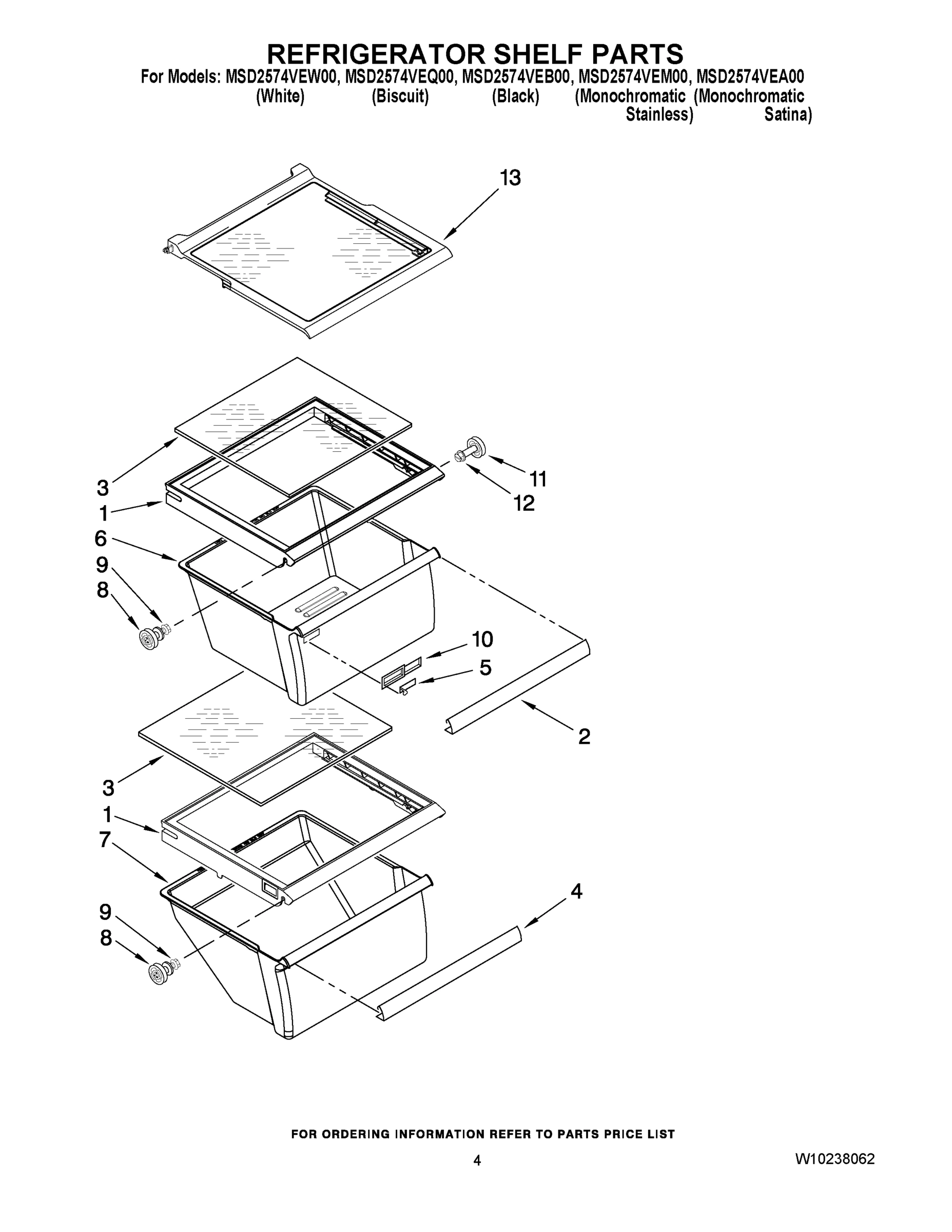 03 - REFRIGERATOR SHELF PARTS