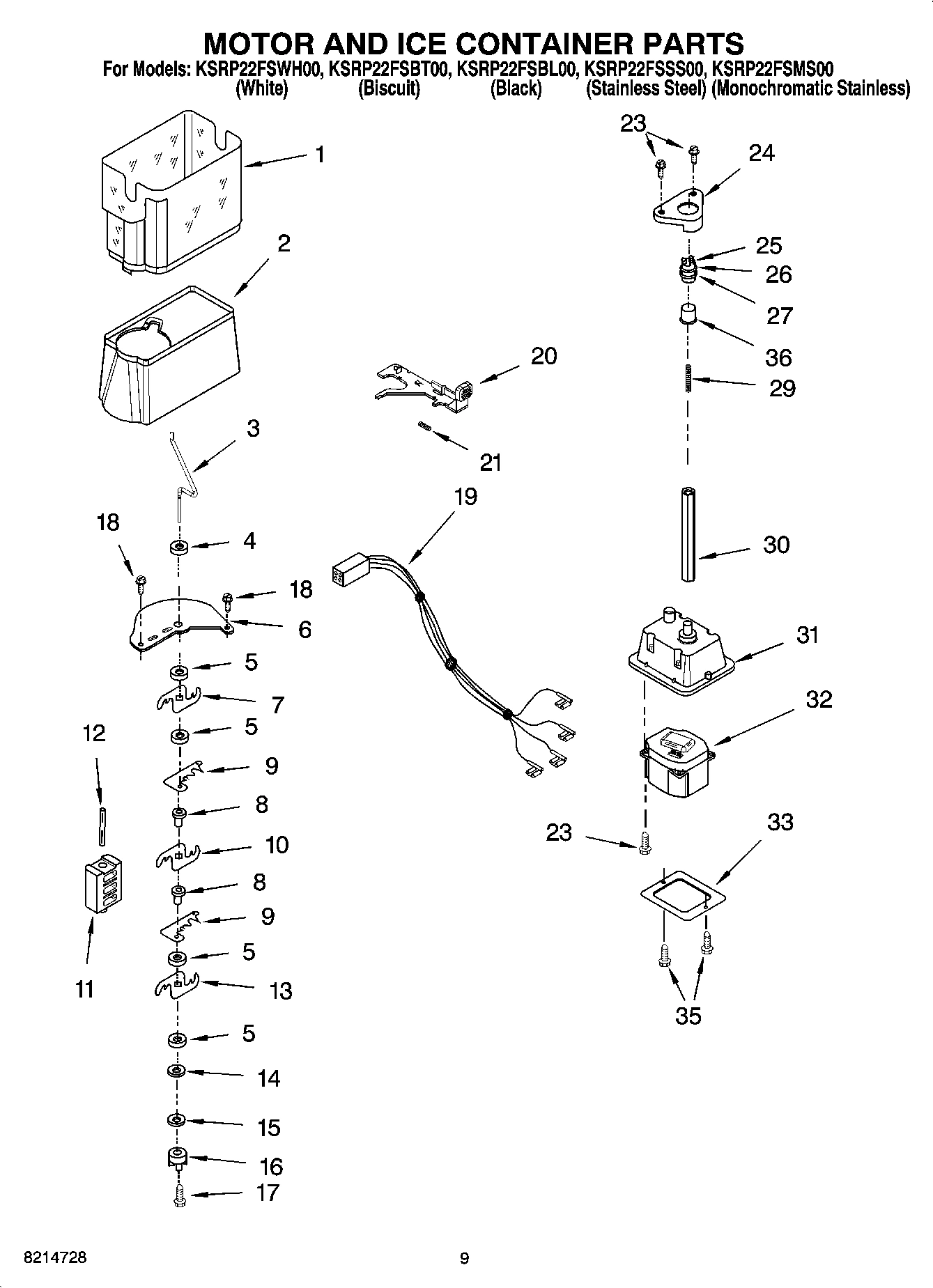 06 - MOTOR AND ICE CONTAINER PARTS