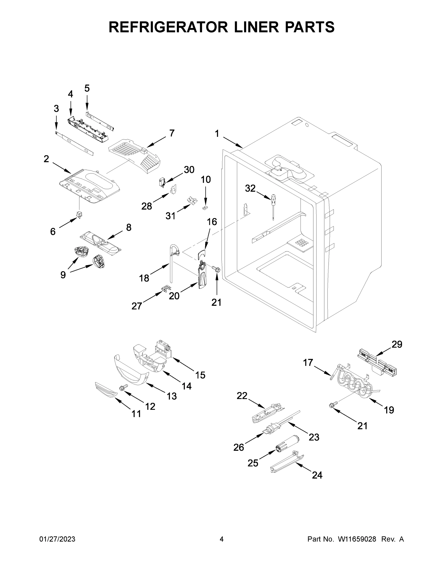 03 - REFRIGERATOR LINER PARTS