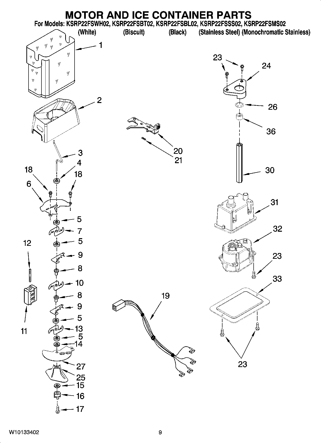 06 - MOTOR AND ICE CONTAINER PARTS