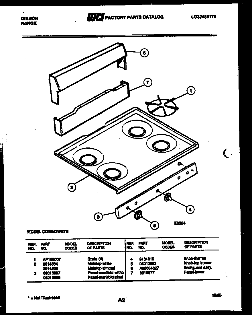 02 - BACKGUARD AND COOKTOP PARTS