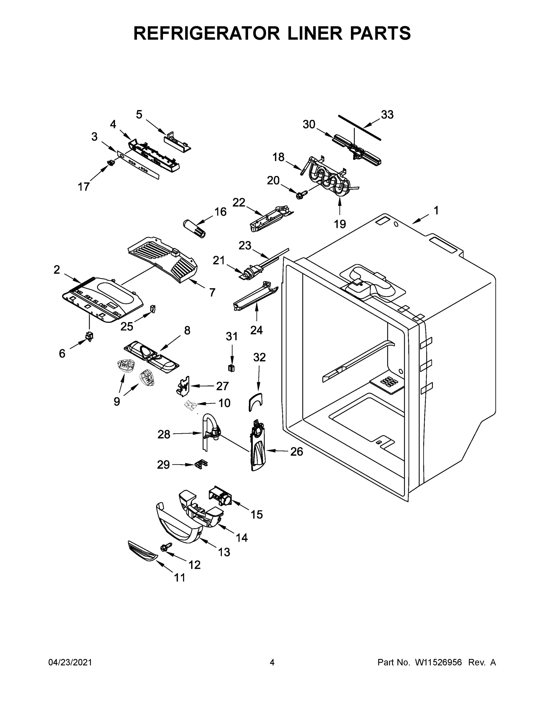 03 - REFRIGERATOR LINER PARTS