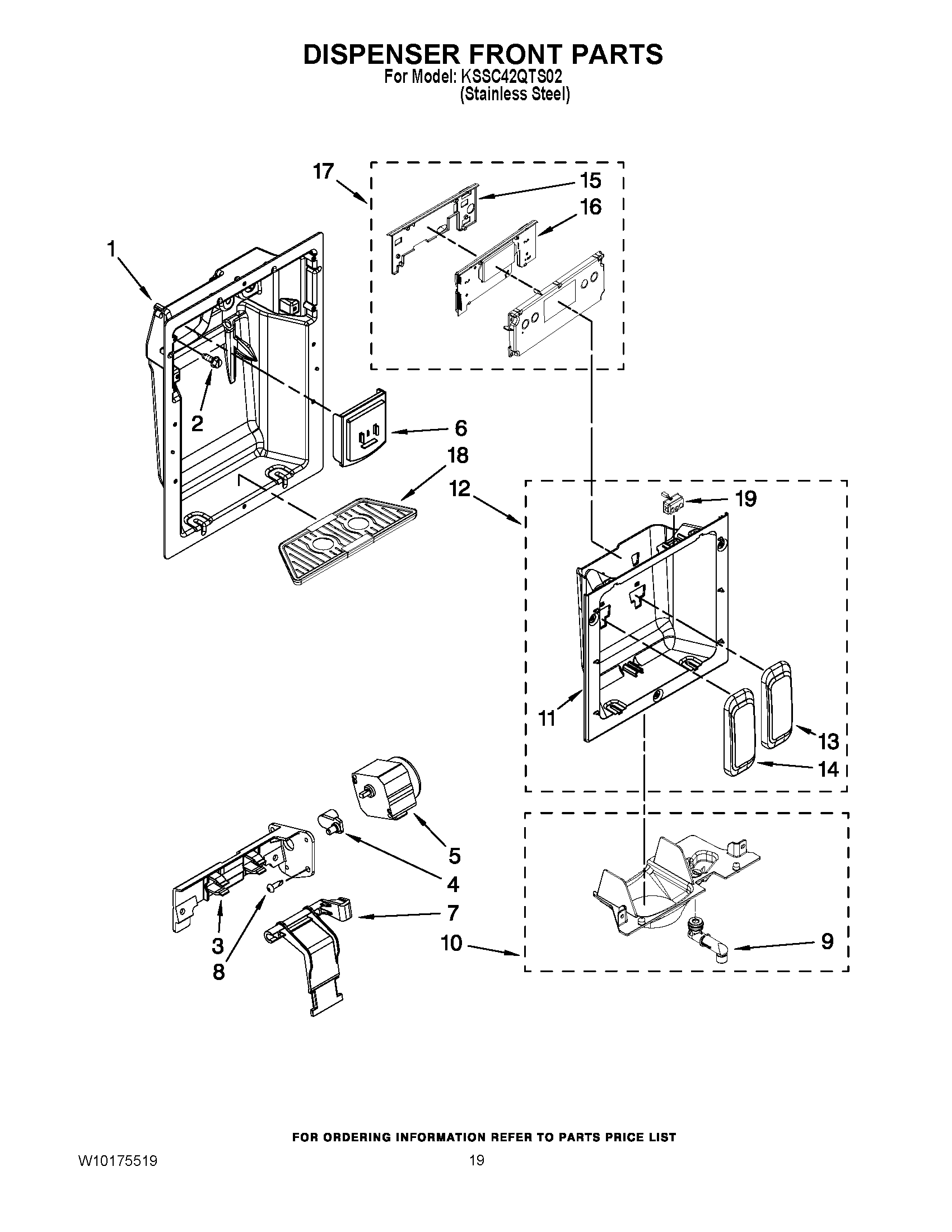12 - DISPENSER FRONT PARTS