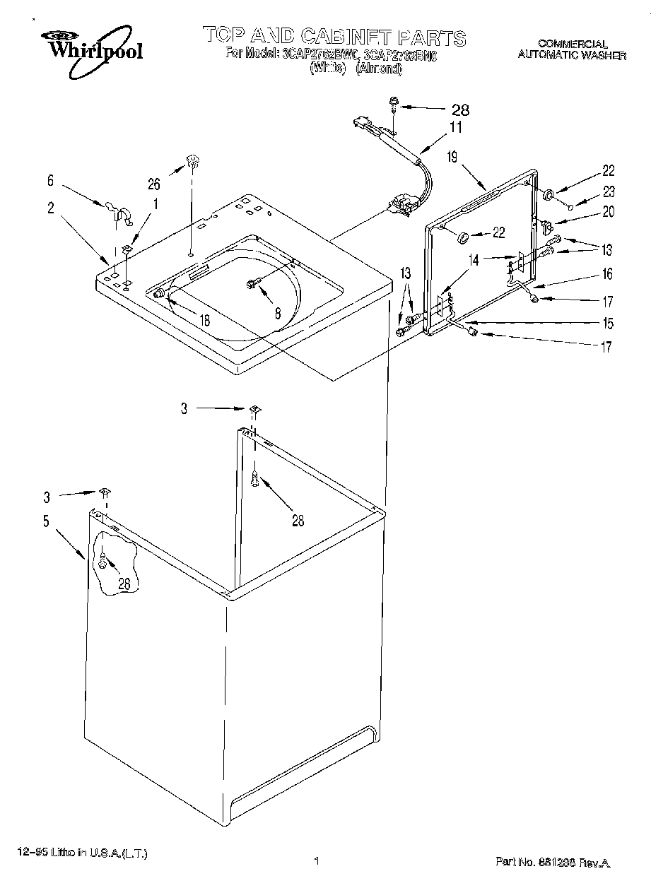 01 - TOP AND CABINET, LIT/OPTIONAL