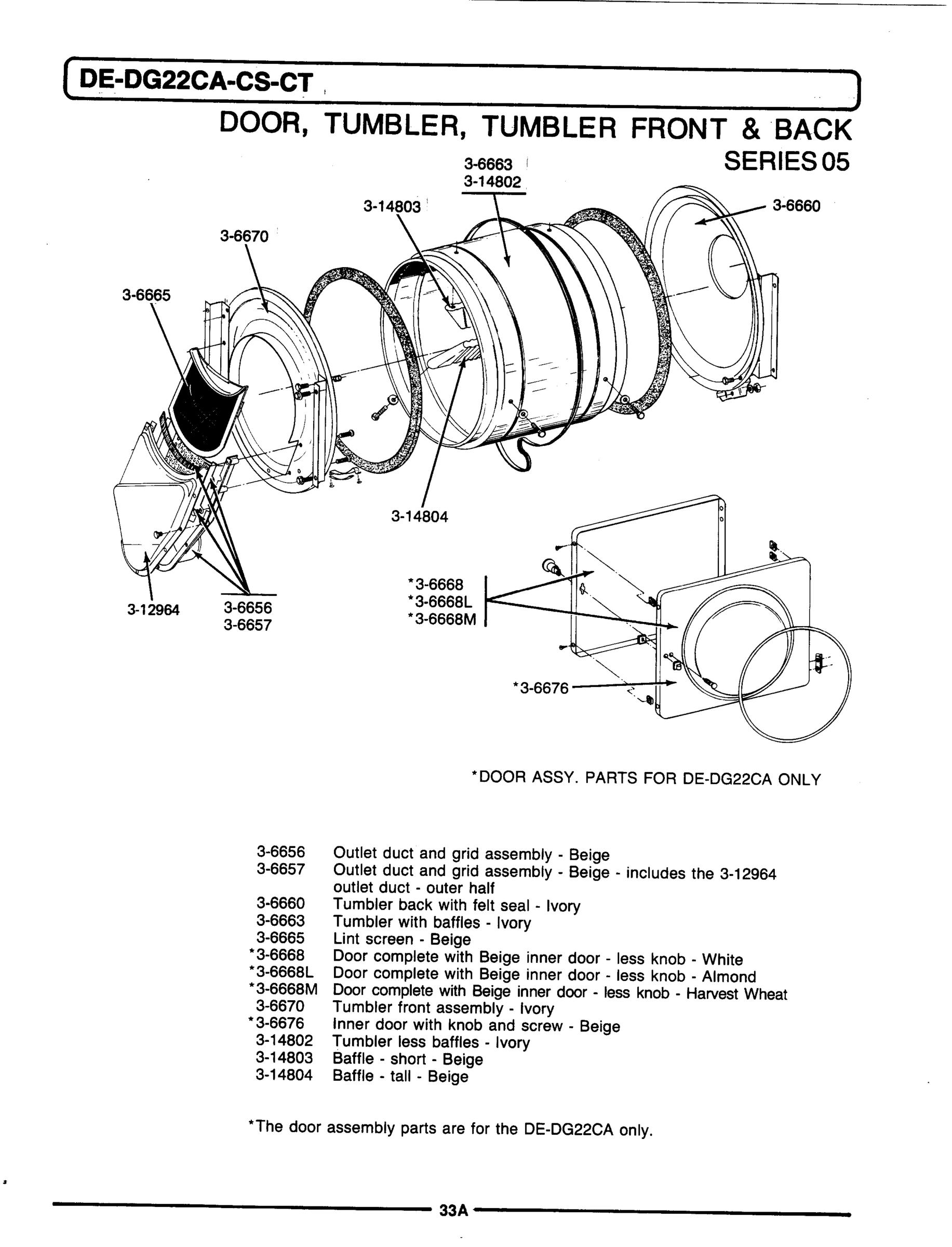 09 - DOOR, TUMBLER, TUMBLER FRONT & BACK