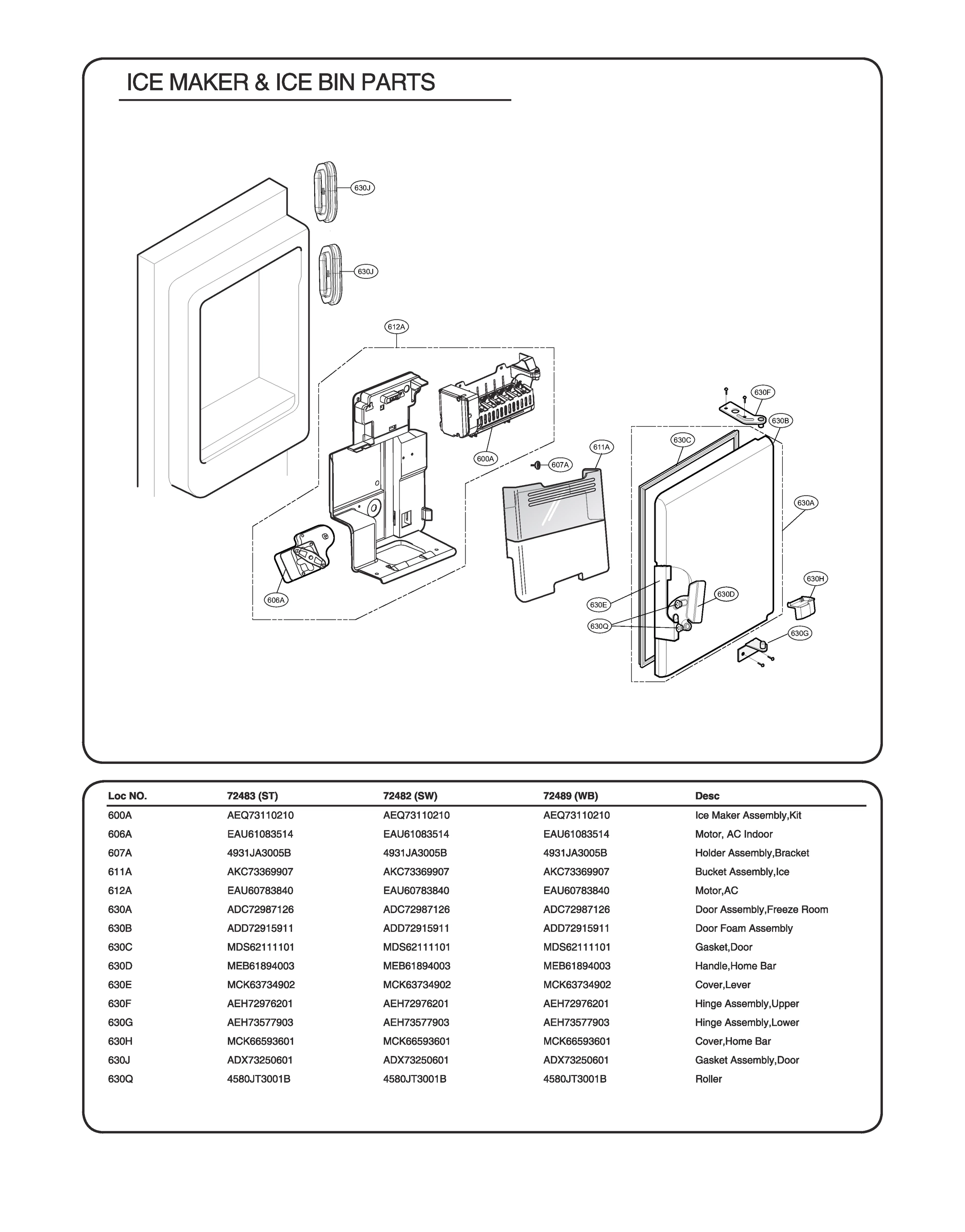ICEMAKER & ICE BIN PARTS