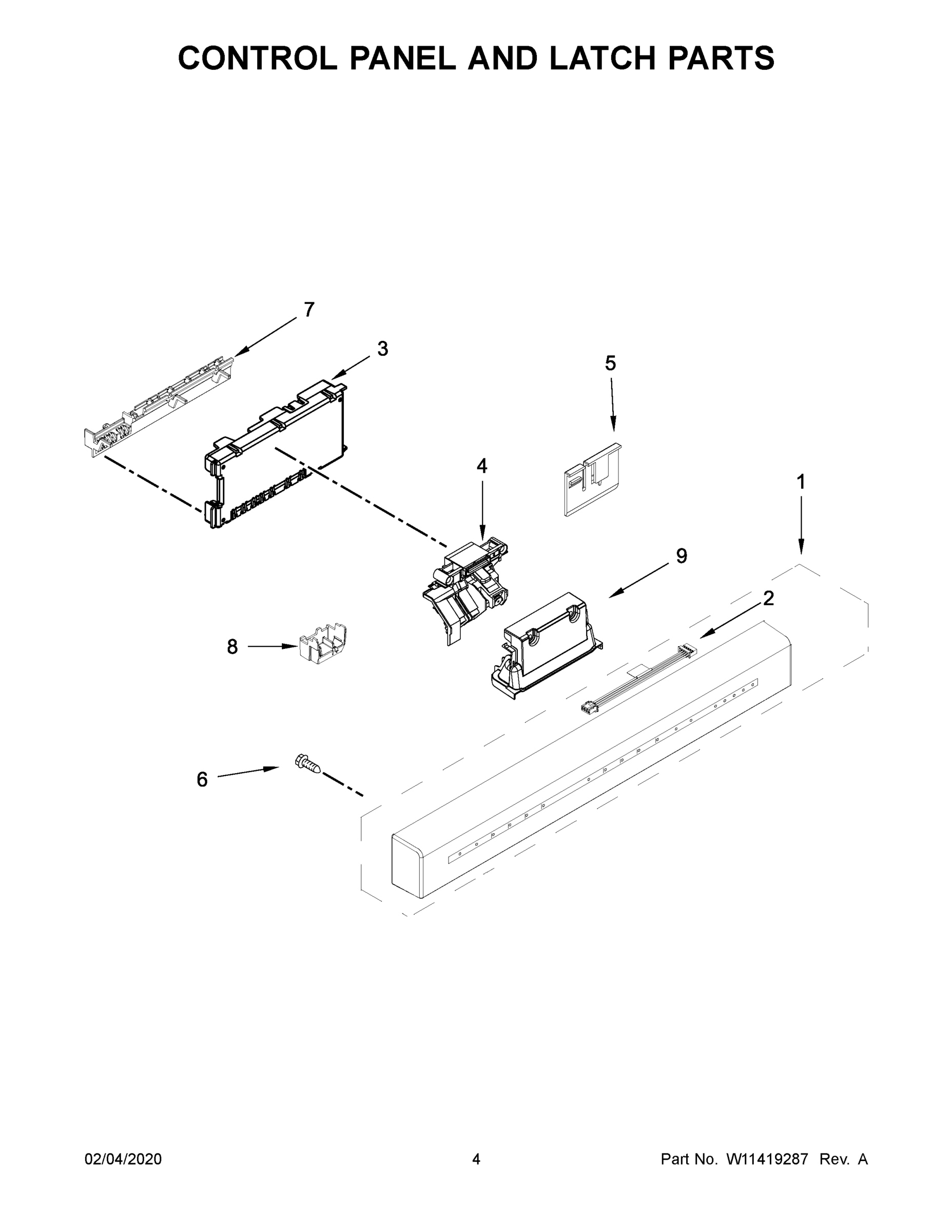 03 - CONTROL PANEL AND LATCH PARTS