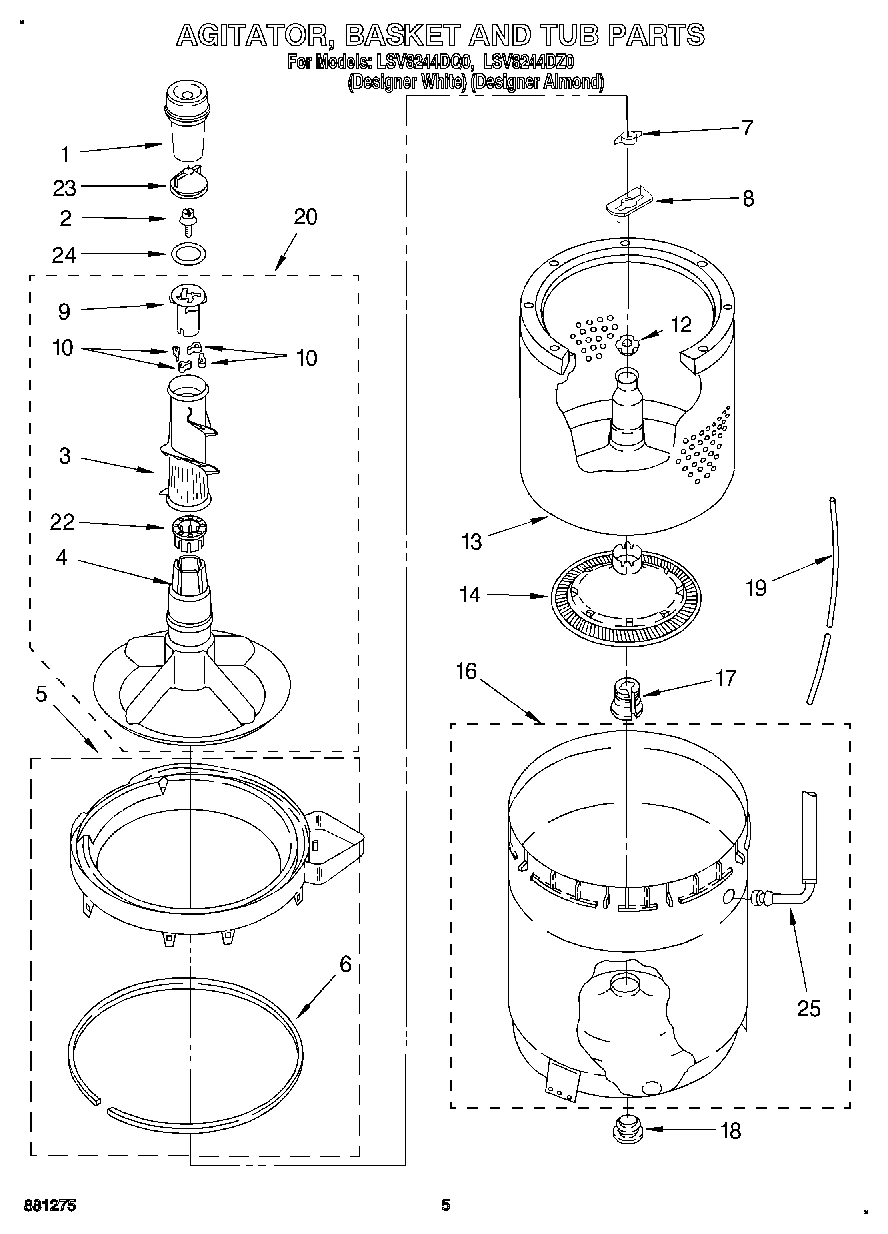 04 - AGITATOR, BASKET AND TUB