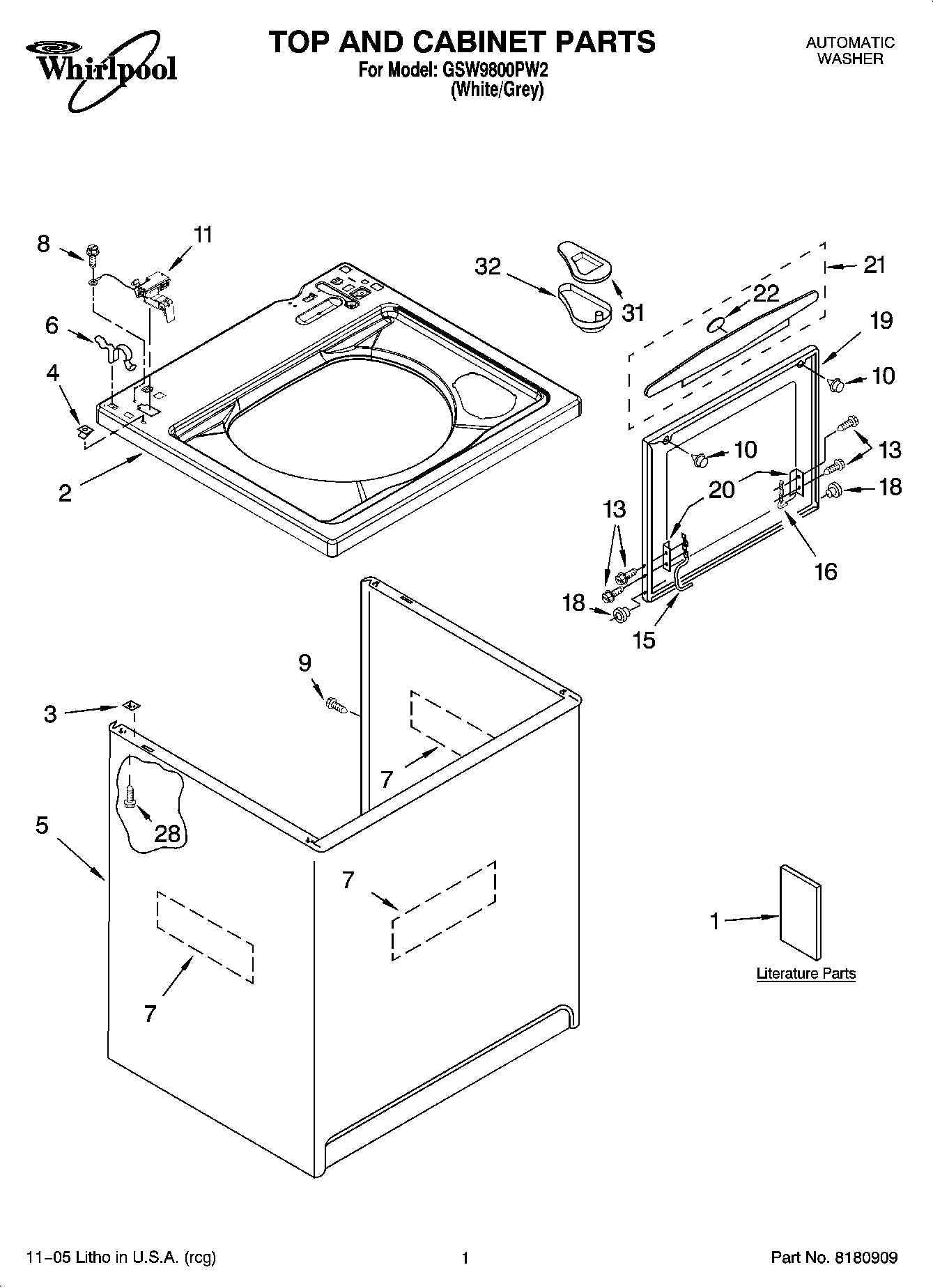 01 - TOP AND CABINET PARTS