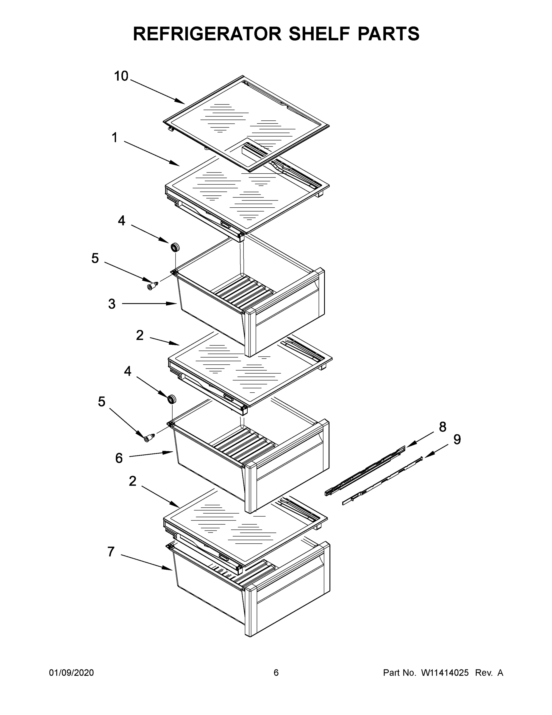 04 - REFRIGERATOR SHELF PARTS