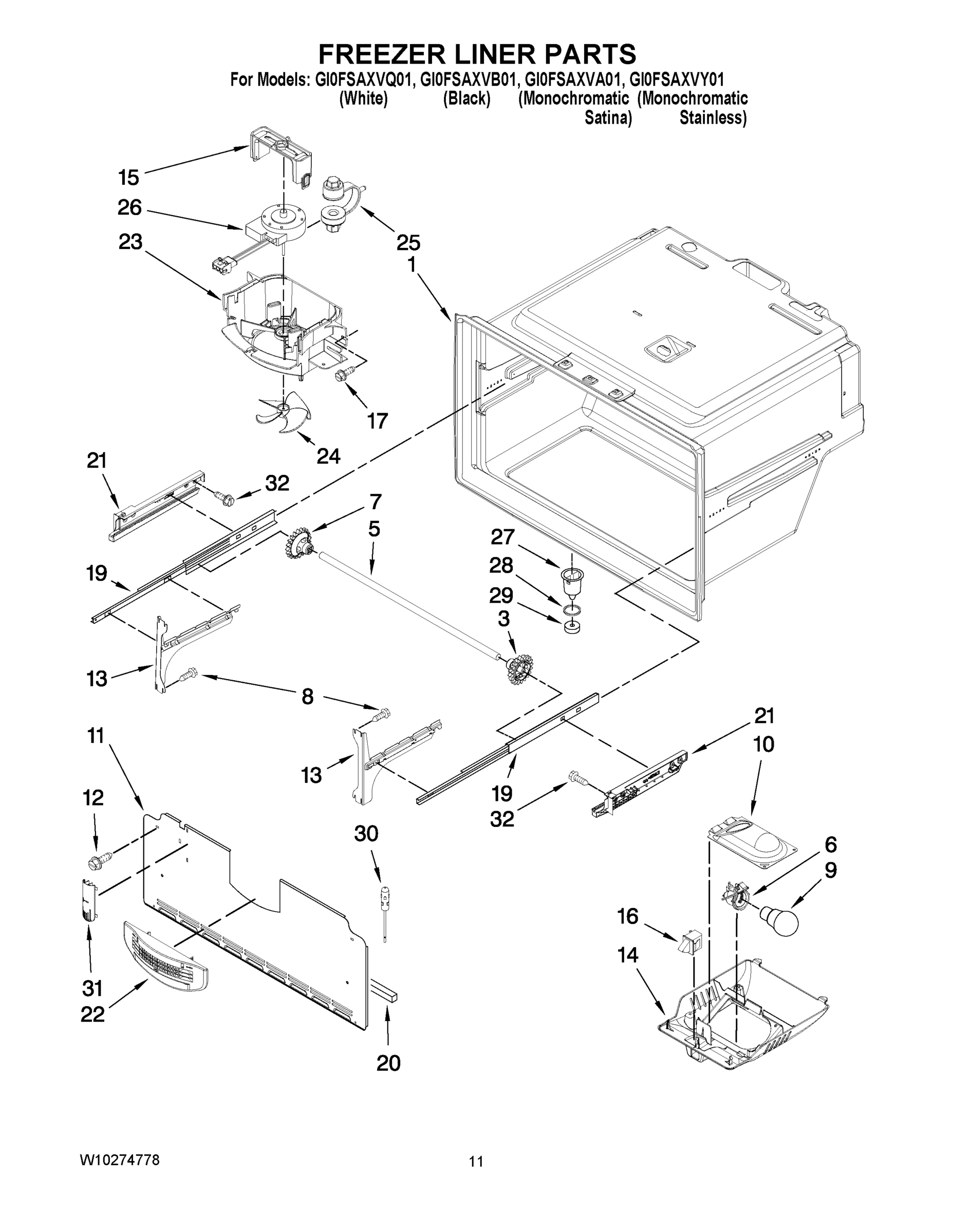 06 - FREEZER LINER PARTS