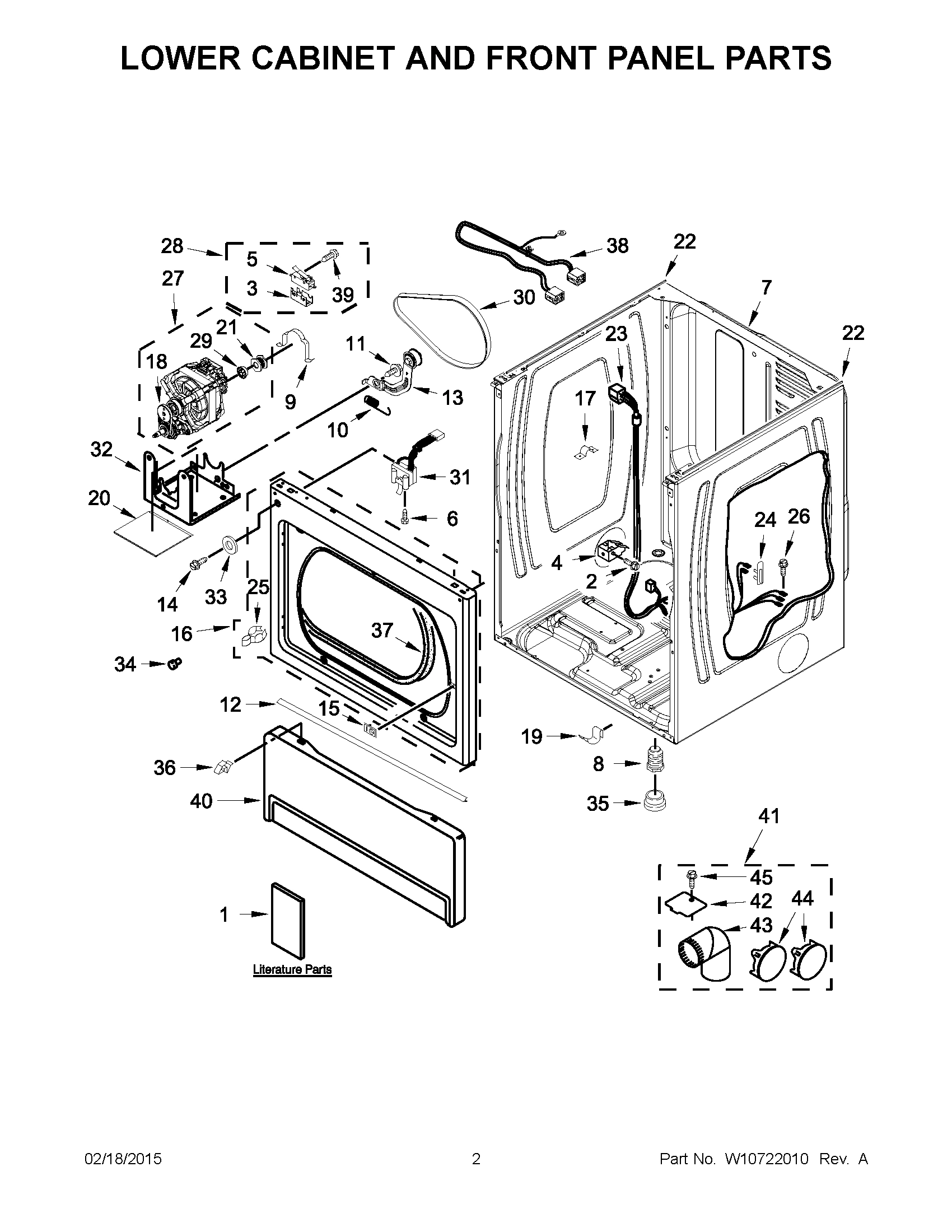 02 - LOWER CABINET AND FRONT PANEL PARTS