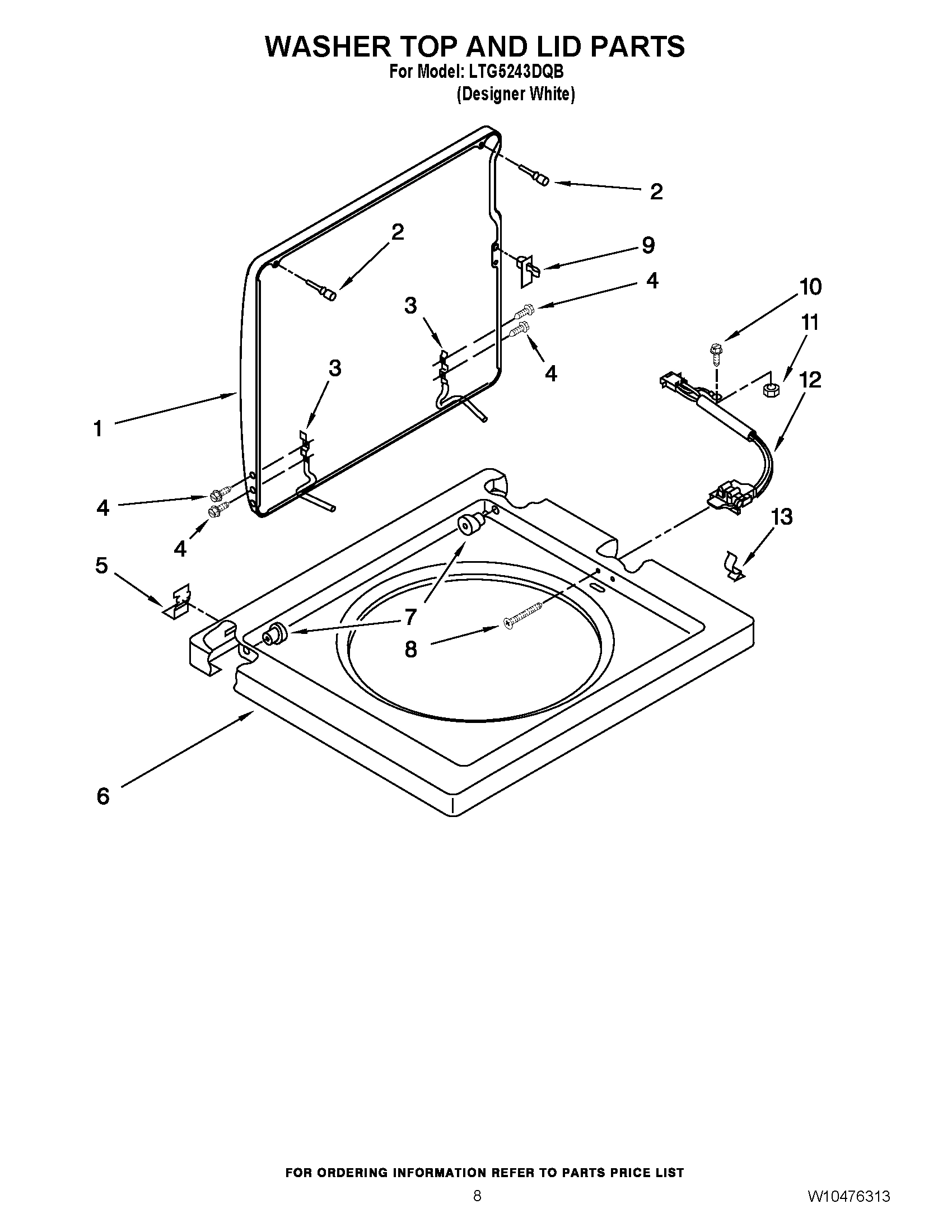 06 - WASHER TOP AND LID PARTS