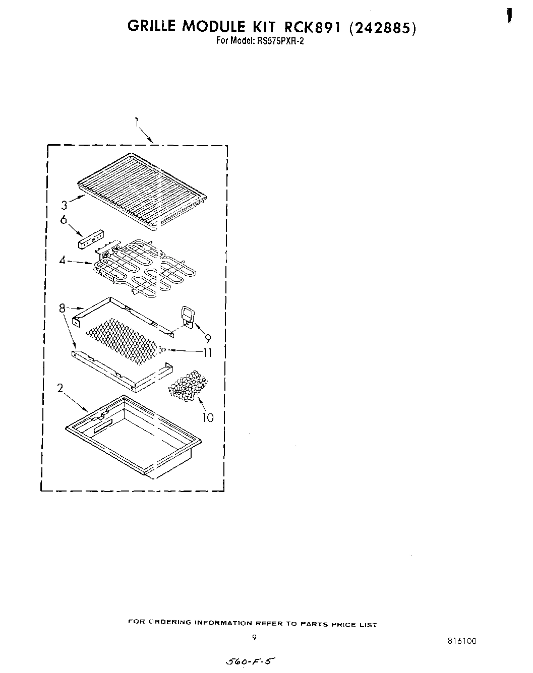 07 - GRILLE RCK 891 (242885) , LIT/OPTIONAL