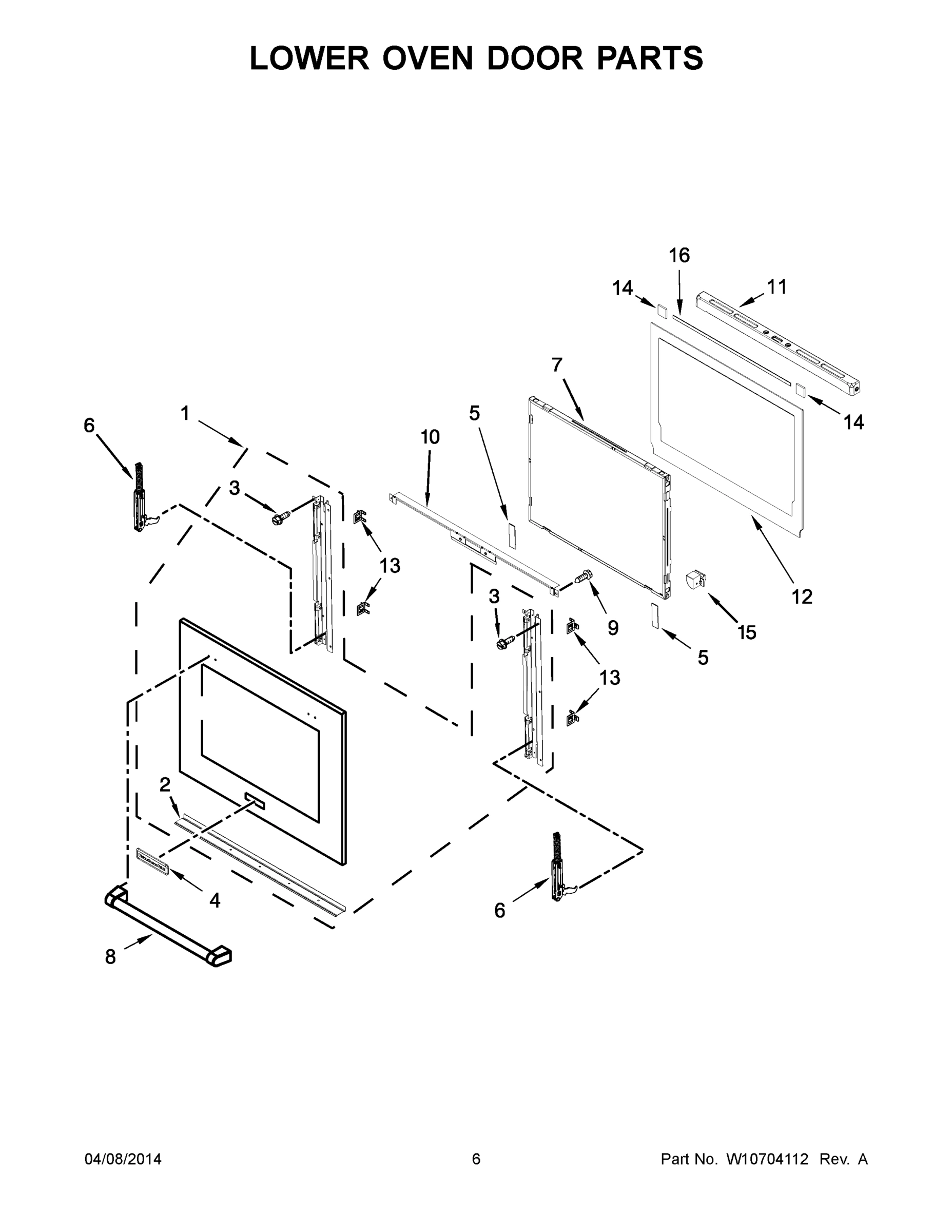 04 - LOWER OVEN DOOR PARTS