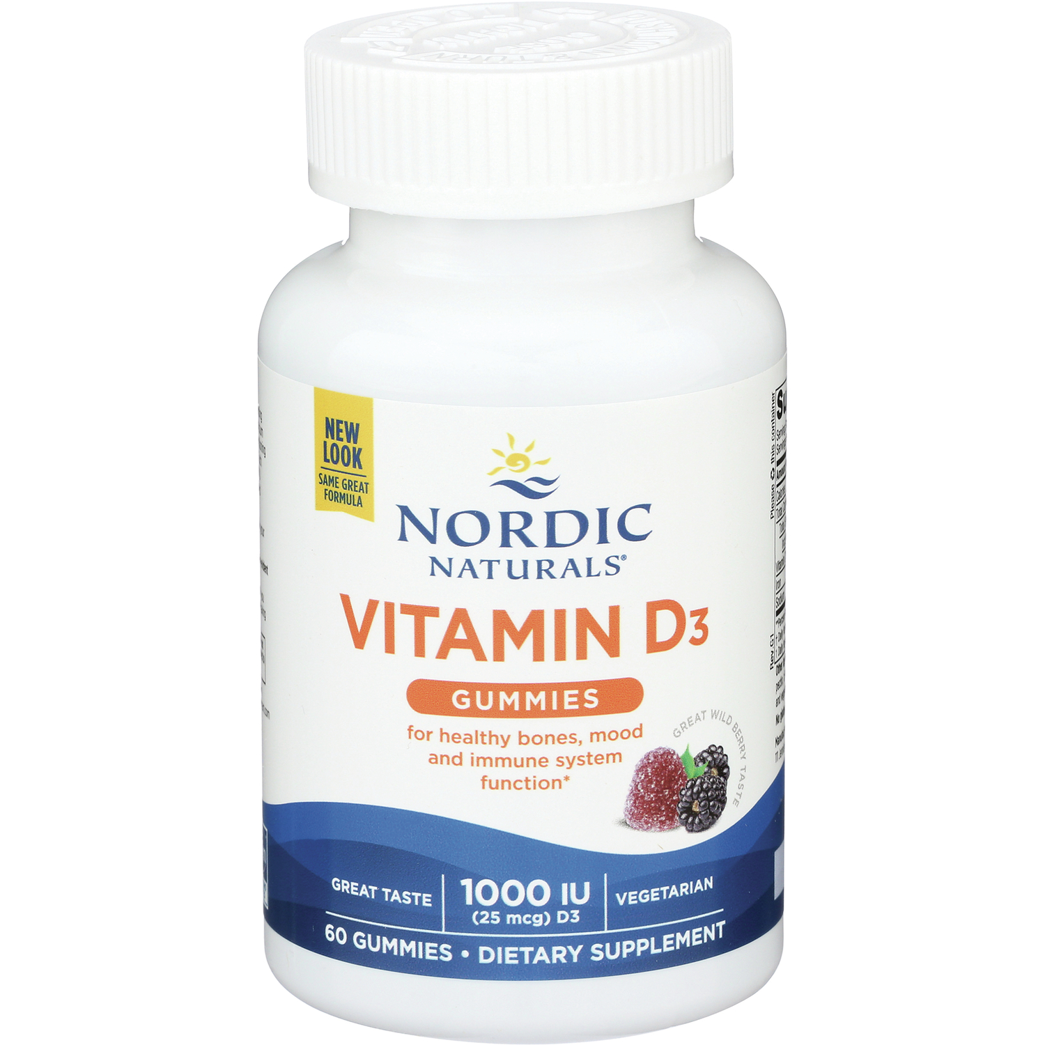 Nordic Naturals Vitamin D3 Gummies - Wild Berry | 1000 Iu | 60 Gummies
