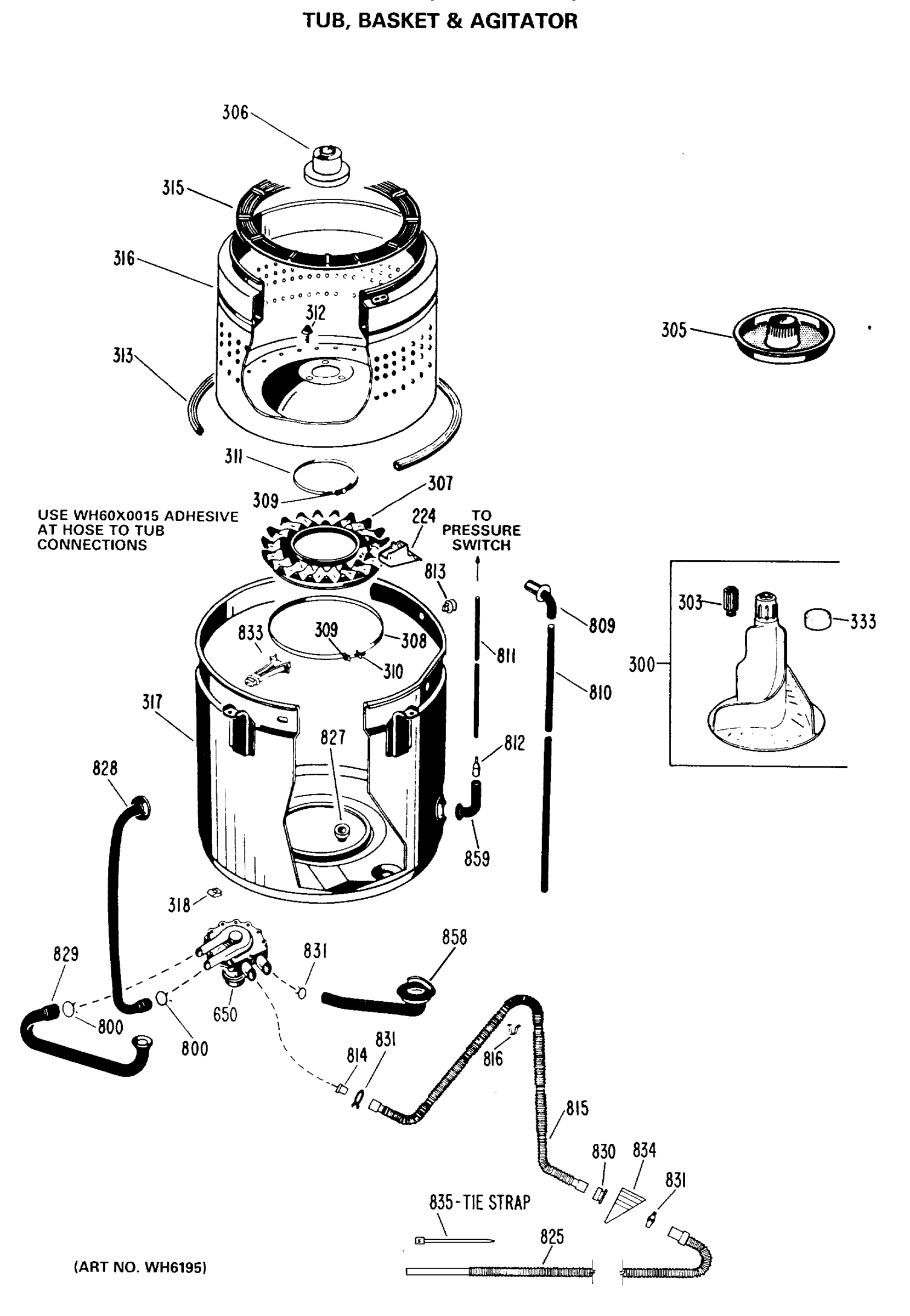 TUB, BASKET & AGITATOR