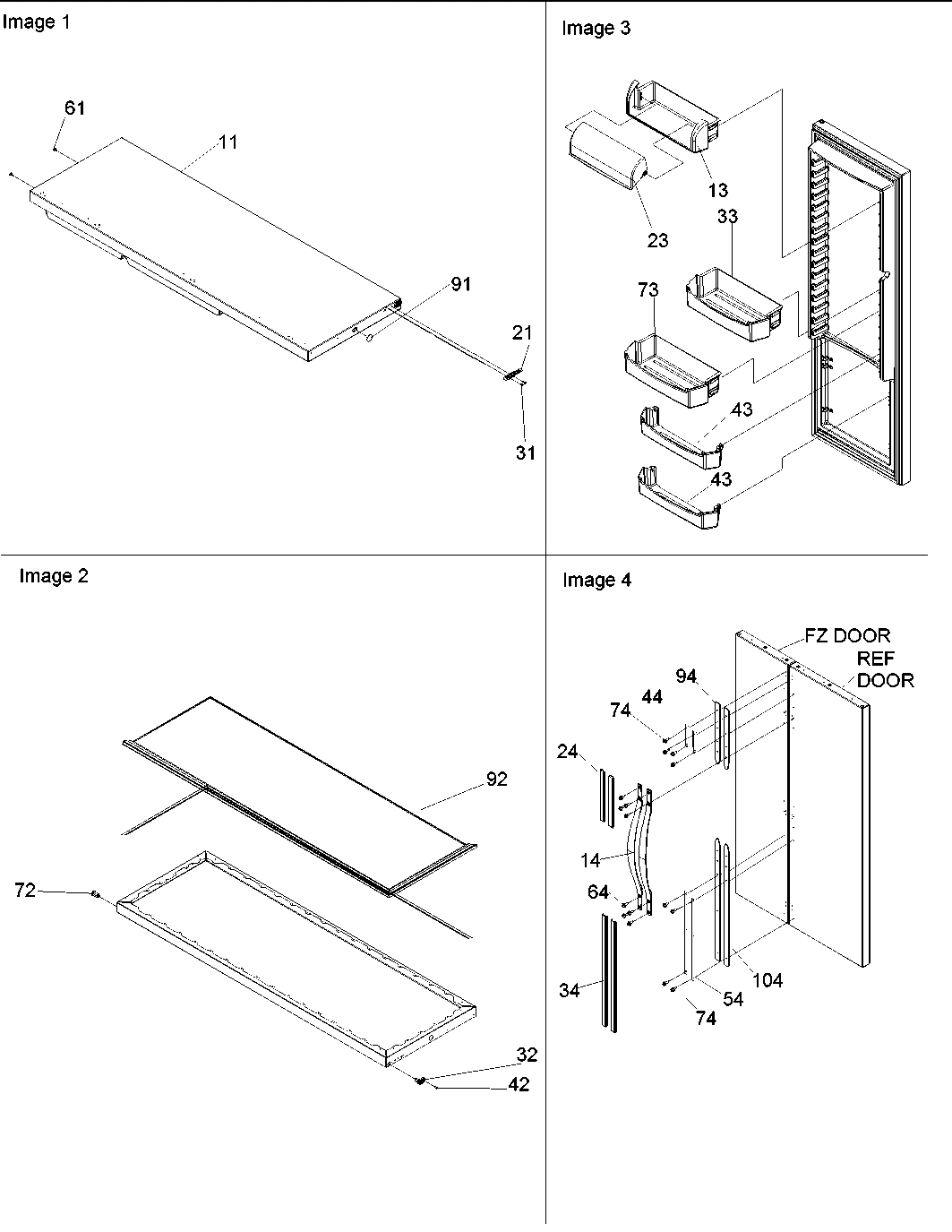 13 - Refr. Door, Trim & Handles