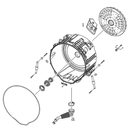 DC97-19647D Samsung Tub Back Assembly WV9900M