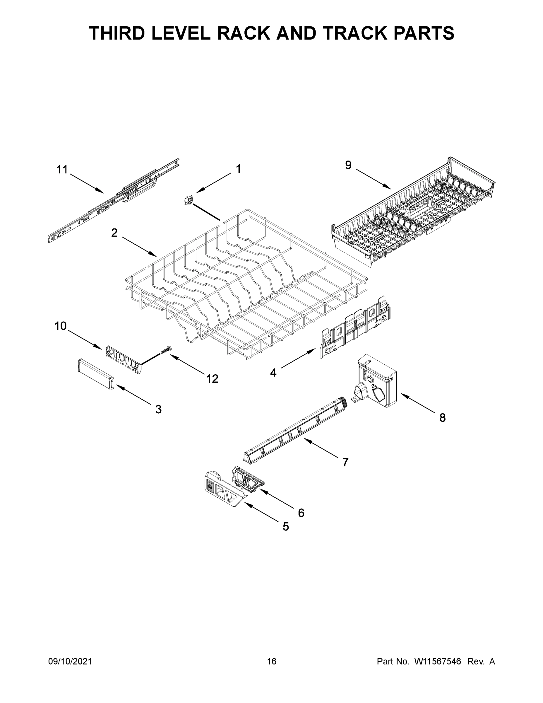09 - THIRD LEVEL RACK AND TRACK PARTS