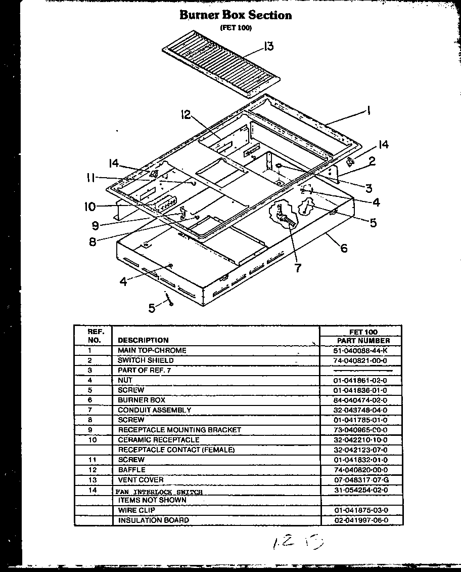 01 - BURNER BOX SECTION