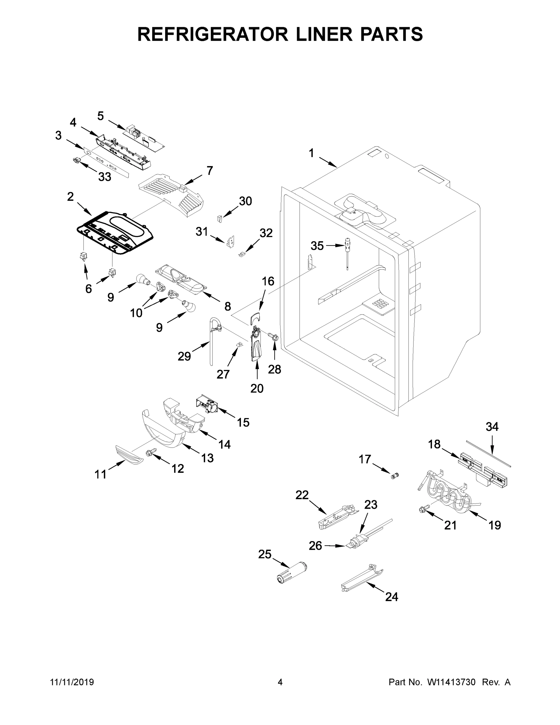 03 - REFRIGERATOR LINER PARTS
