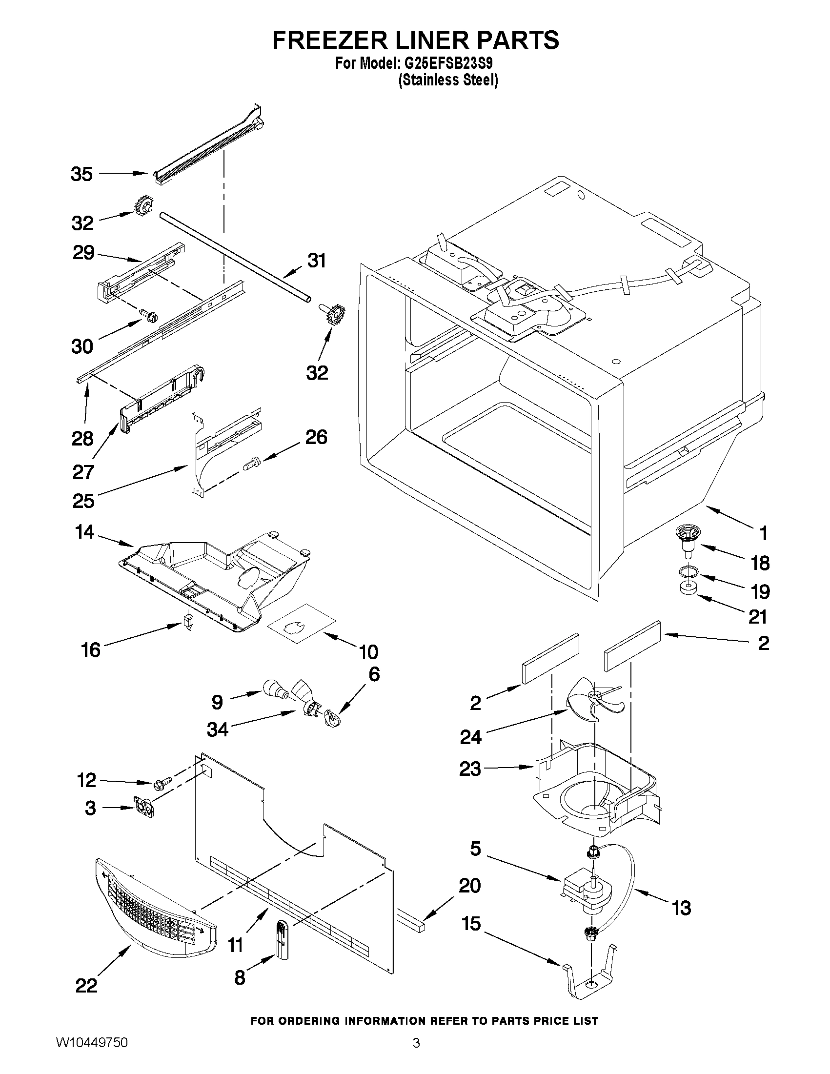 02 - FREEZER LINER PARTS