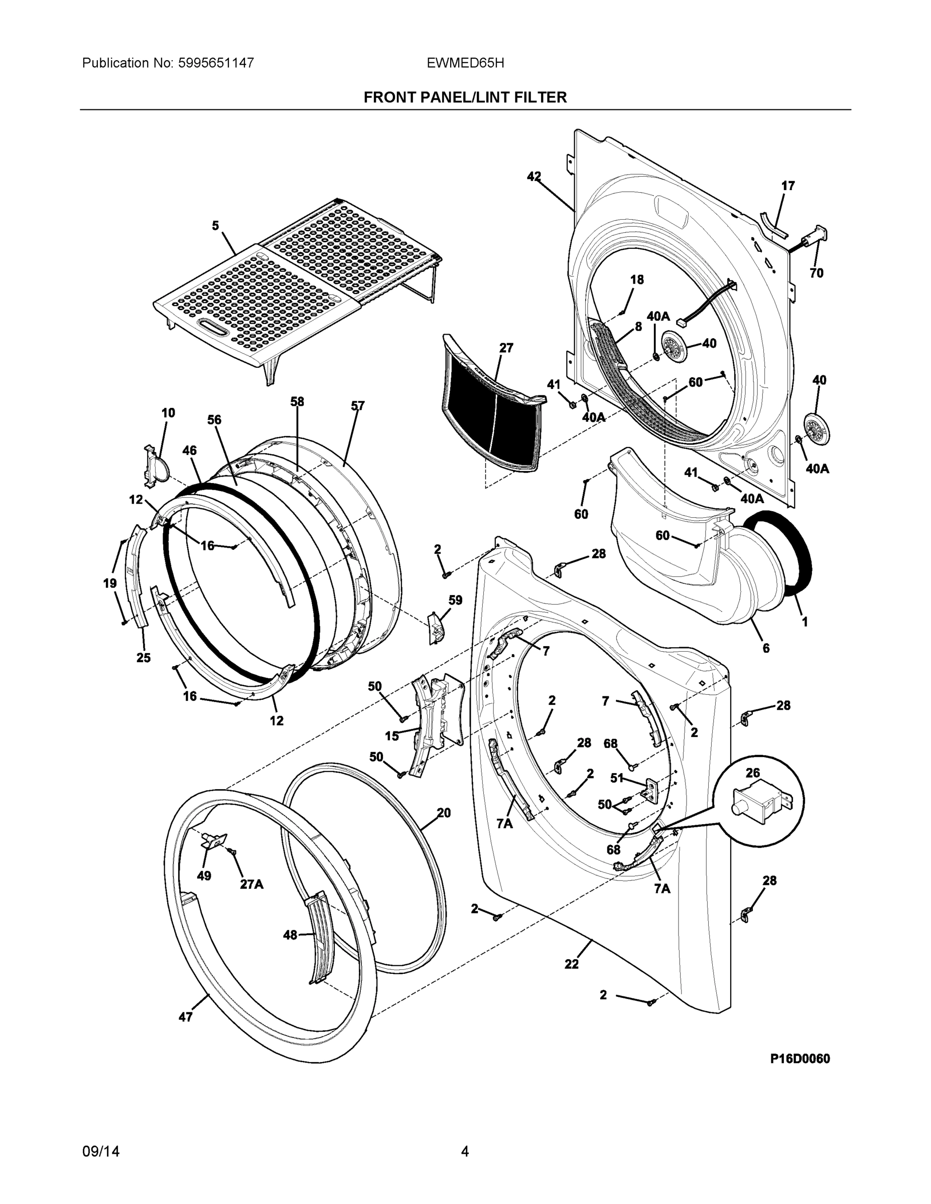 03 - FRONT PANEL/LINT FILTER