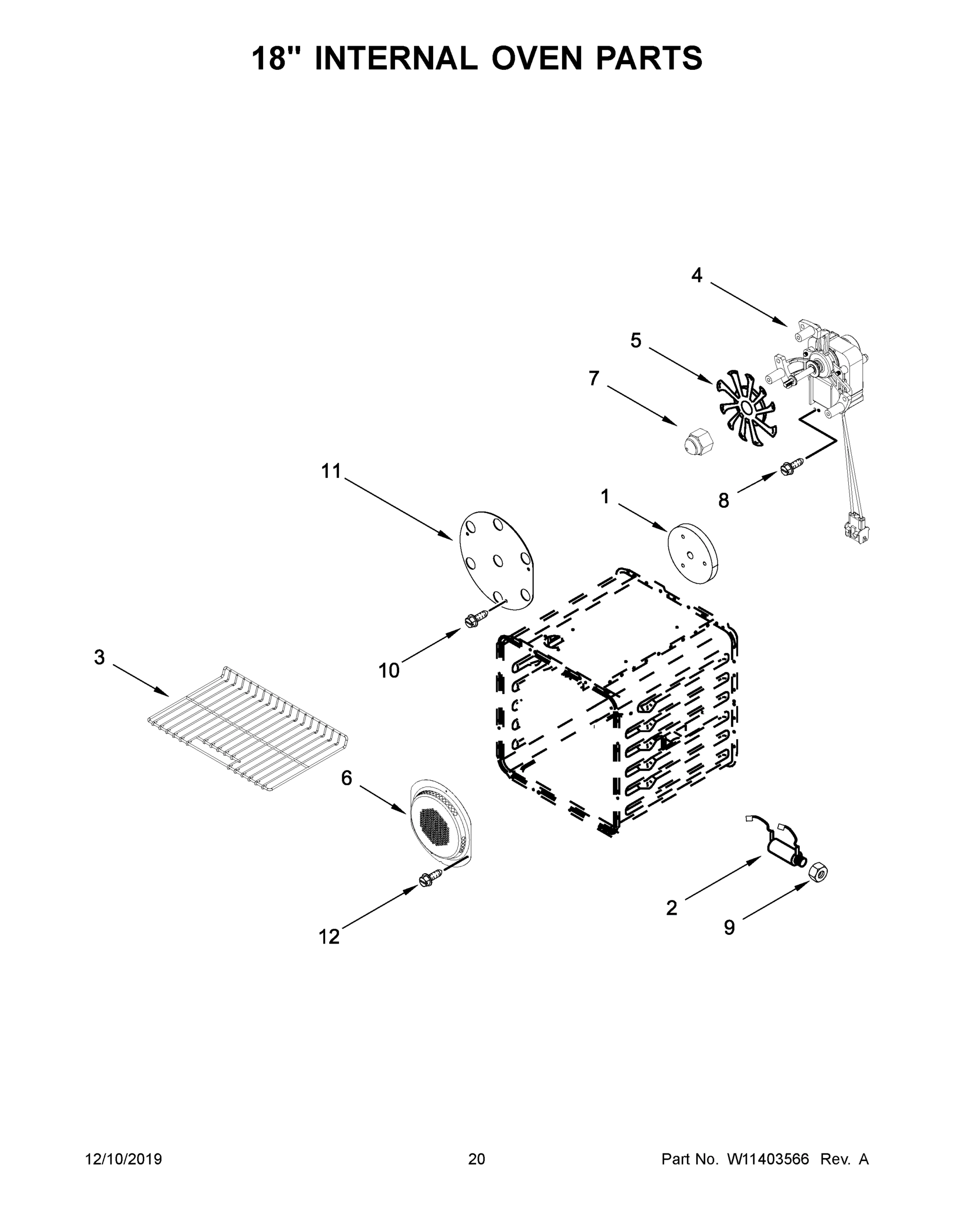 11 - 18" INTERNAL OVEN PARTS