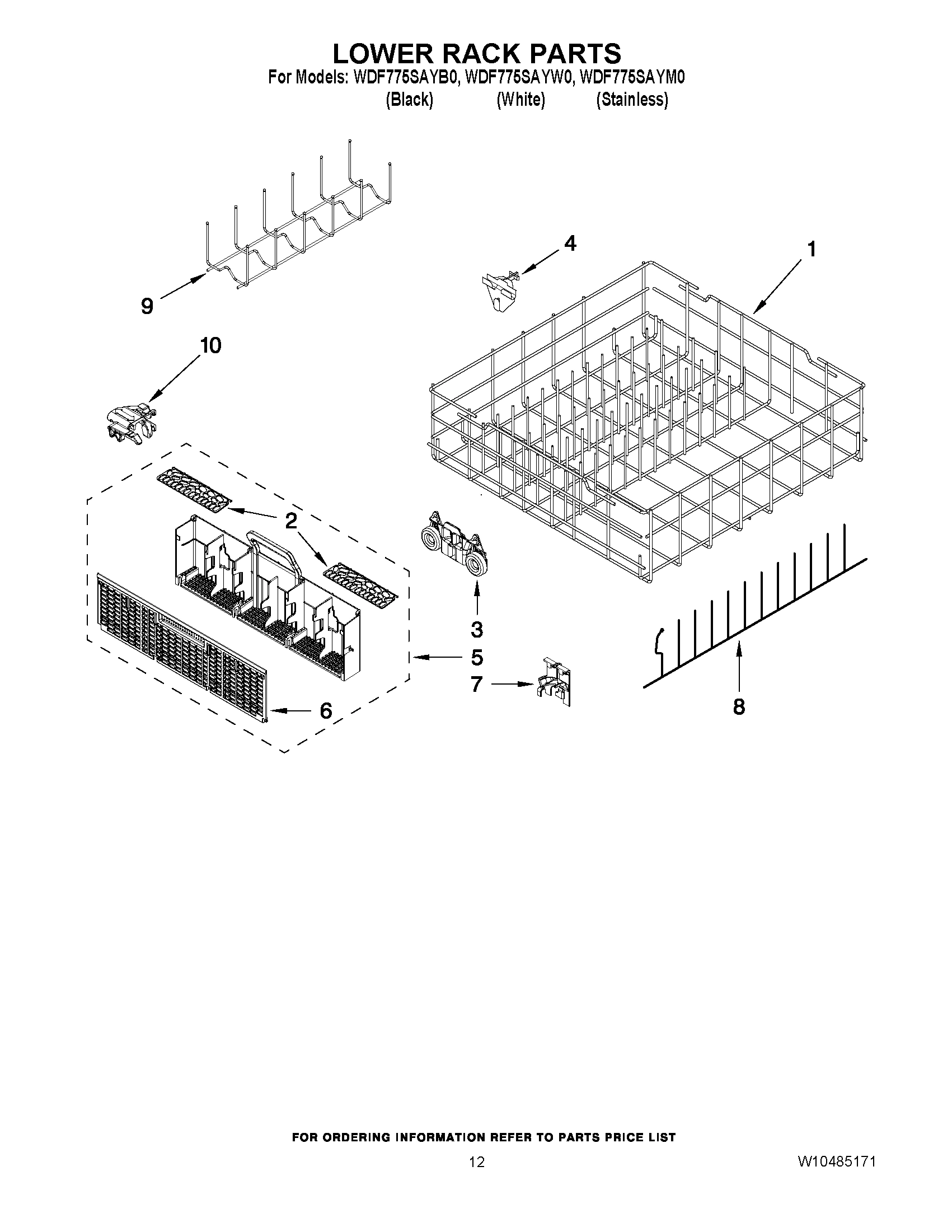 10 - LOWER RACK PARTS
