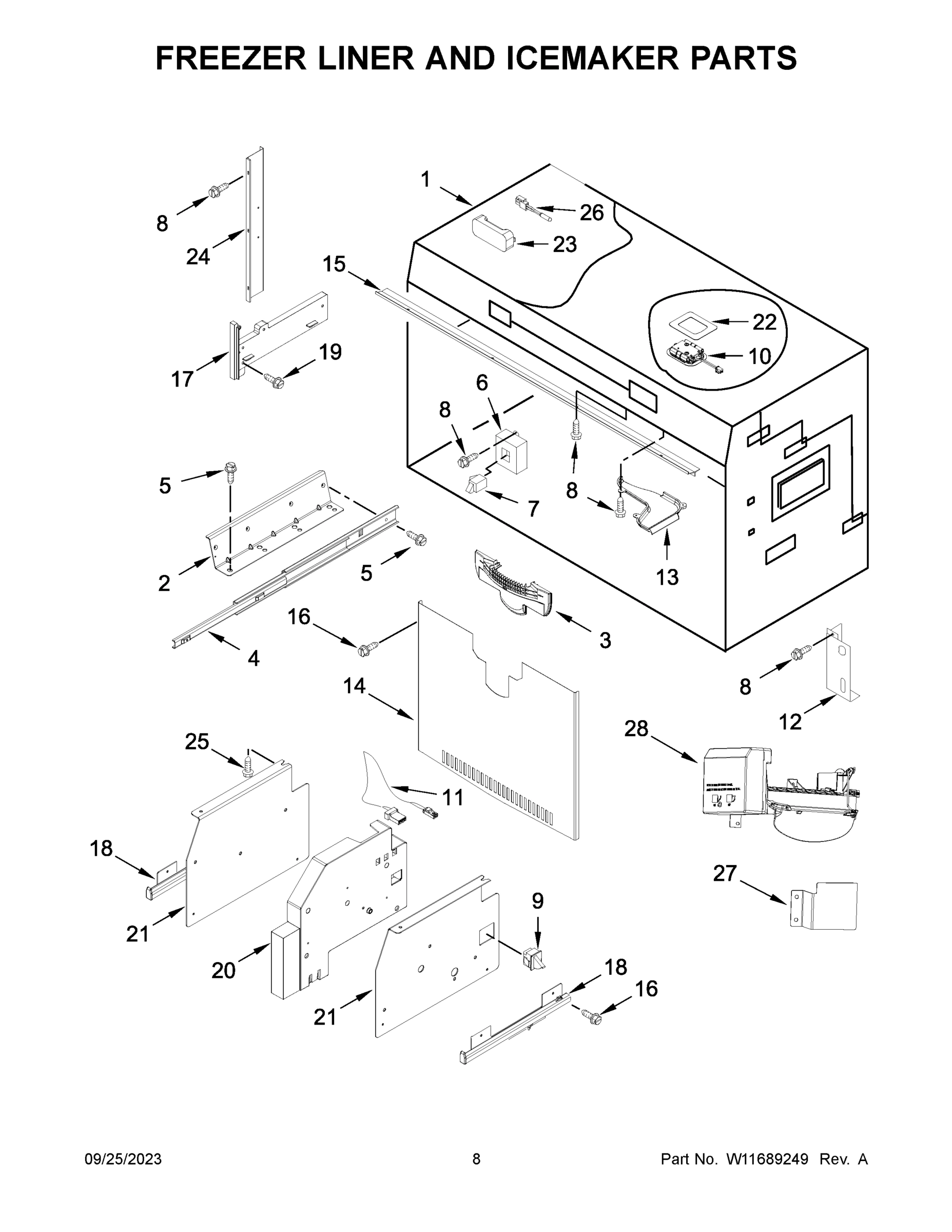 05 - FREEZER LINER AND ICEMAKER PARTS