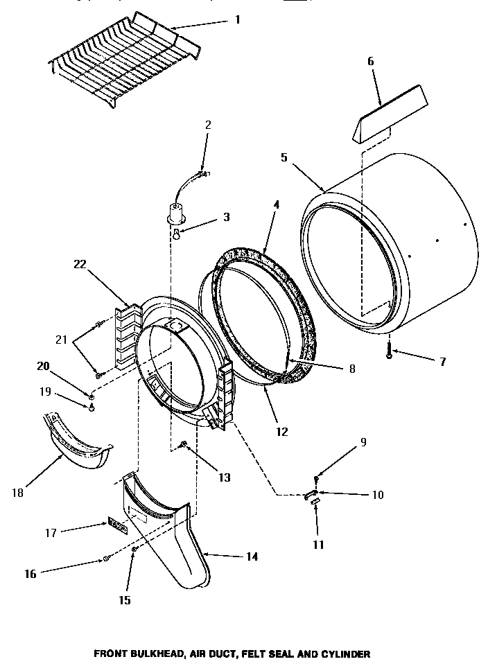 07 - FR BLKHD, AIR DUCT, FELT SEAL & CYLINDER