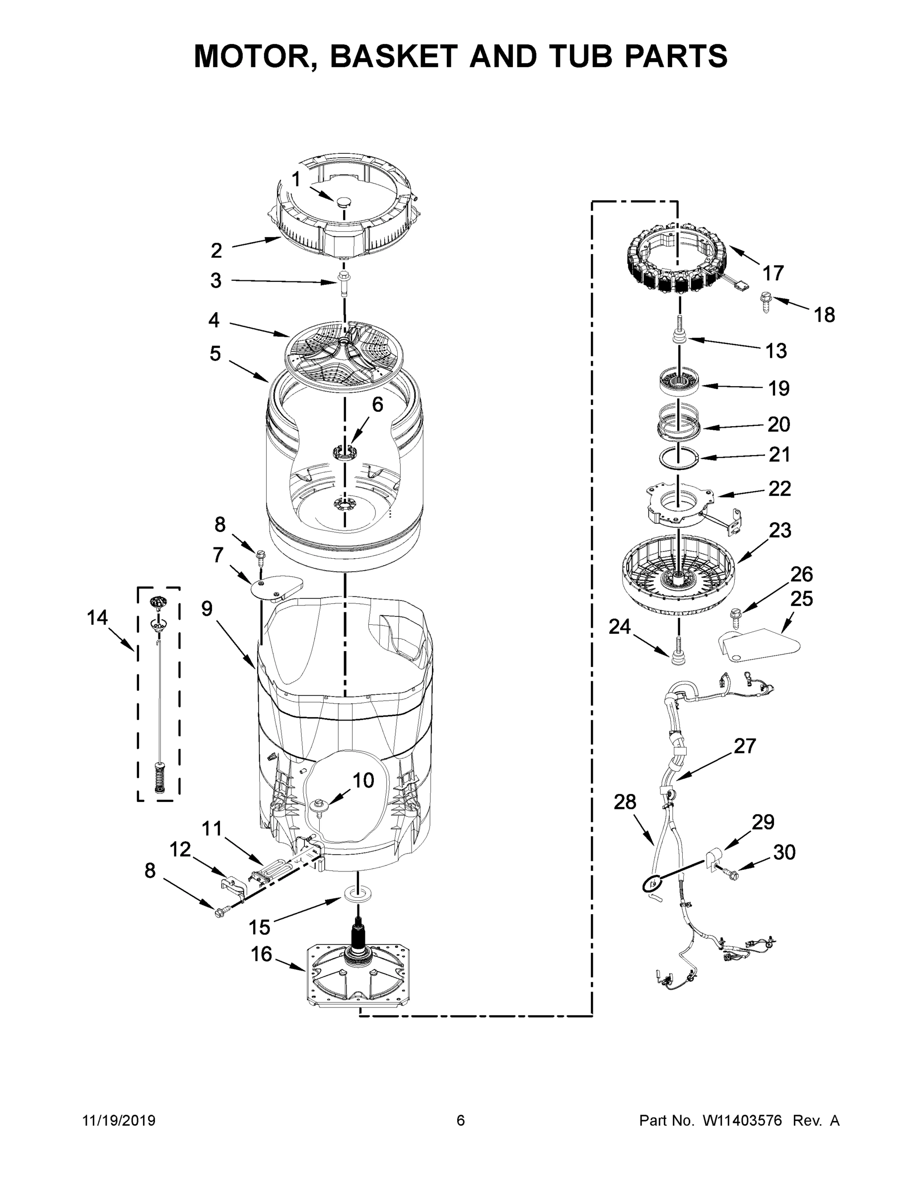 04 - MOTOR, BASKET AND TUB PARTS