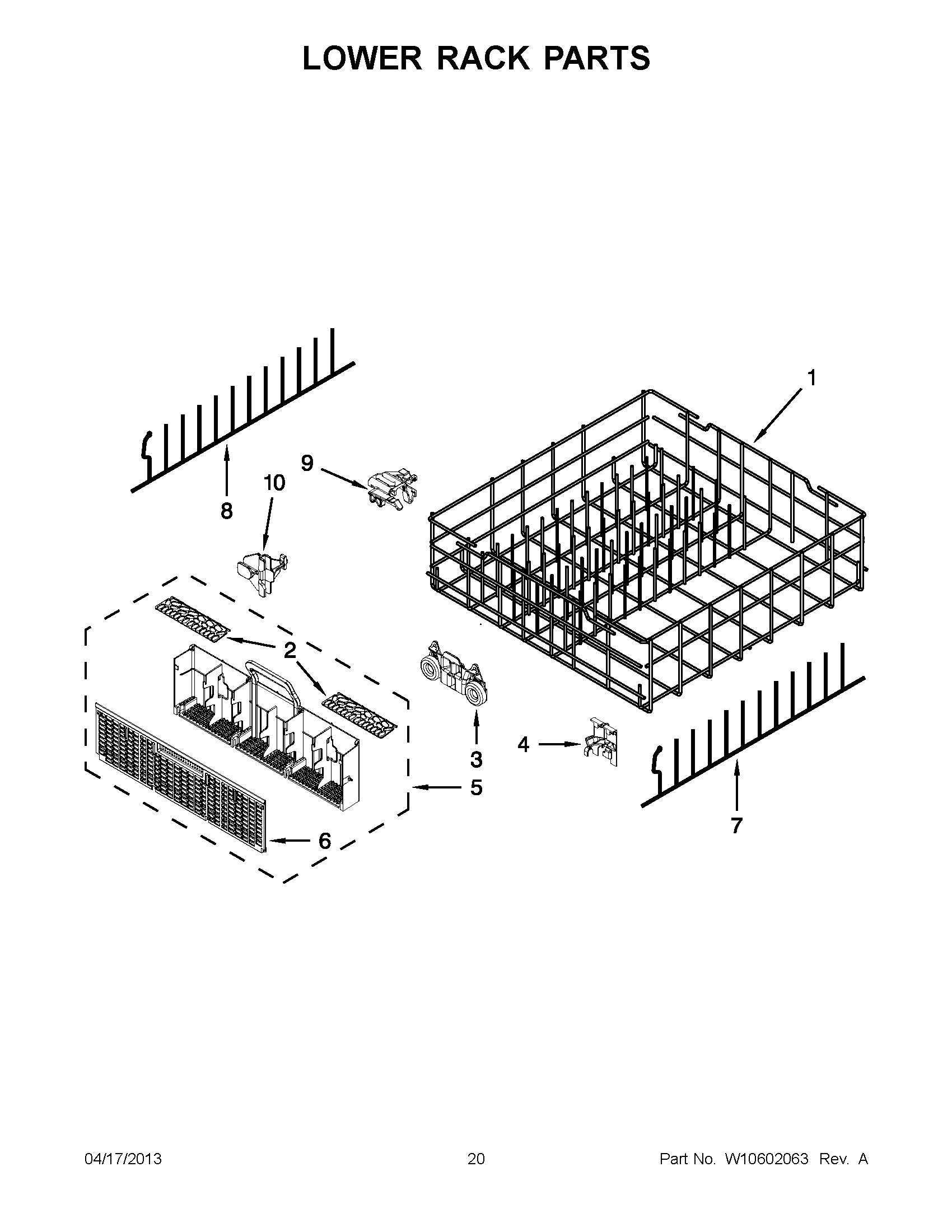 10 - LOWER RACK PARTS