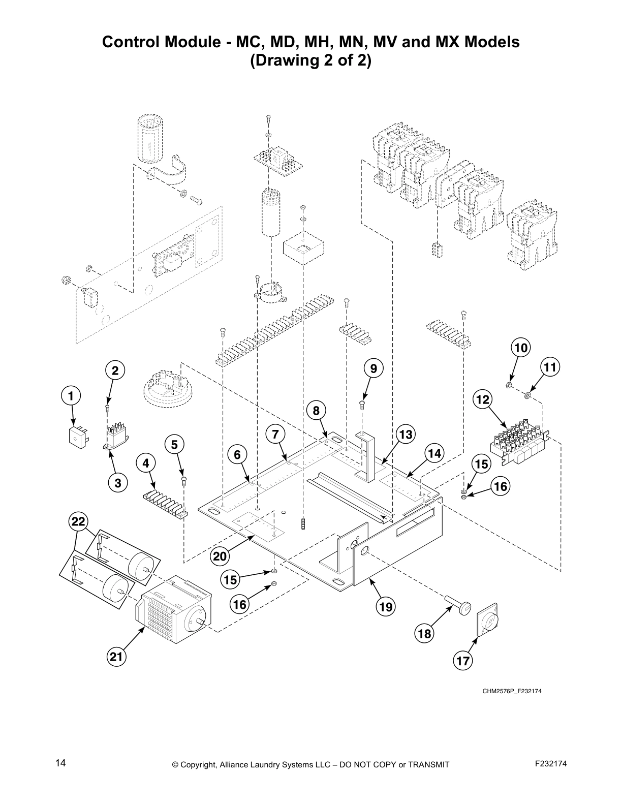 Control Module - MC, MD, MH, MN, MV and MX Models
(Drawing 2 of 2)