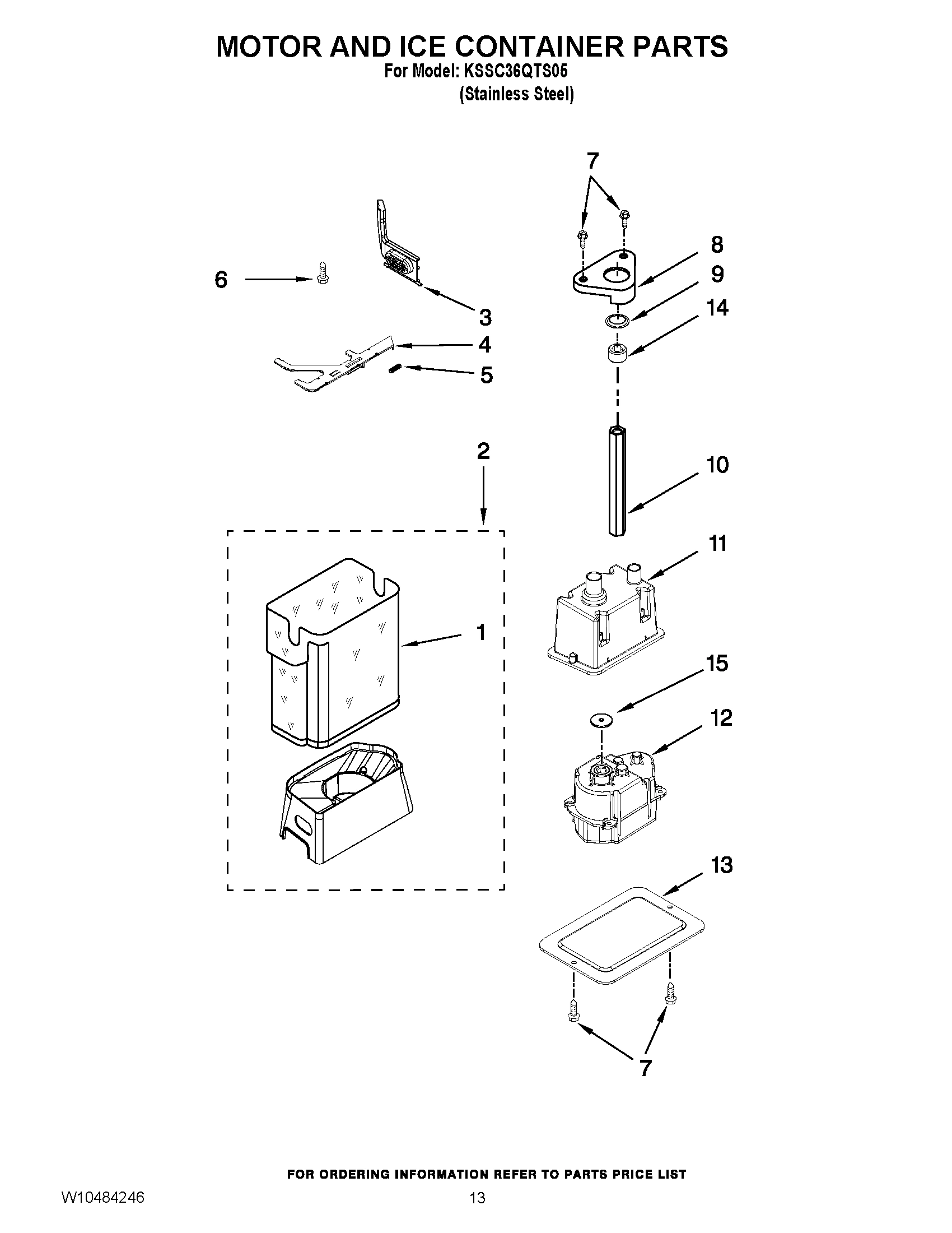 09 - MOTOR AND ICE CONTAINER PARTS