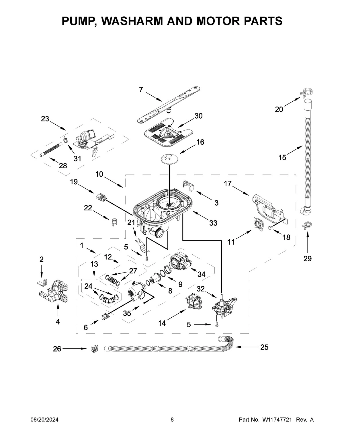 05 - PUMP, WASHARM AND MOTOR PARTS
