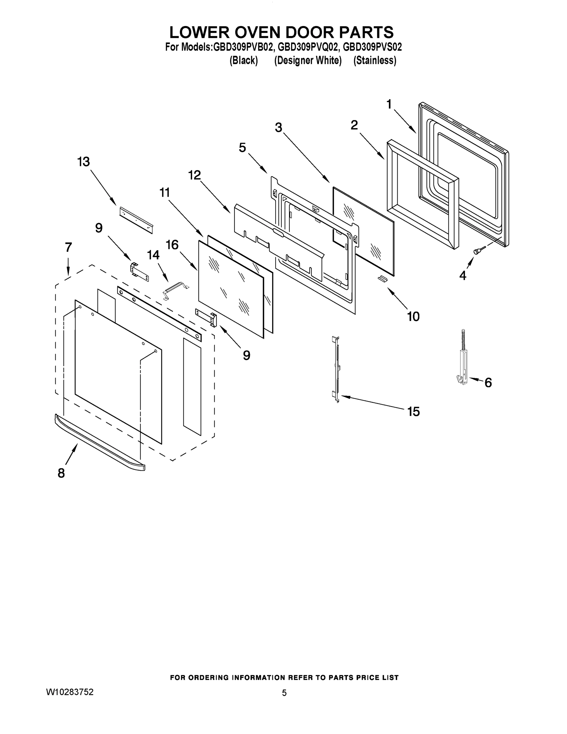 03 - LOWER OVEN DOOR PARTS