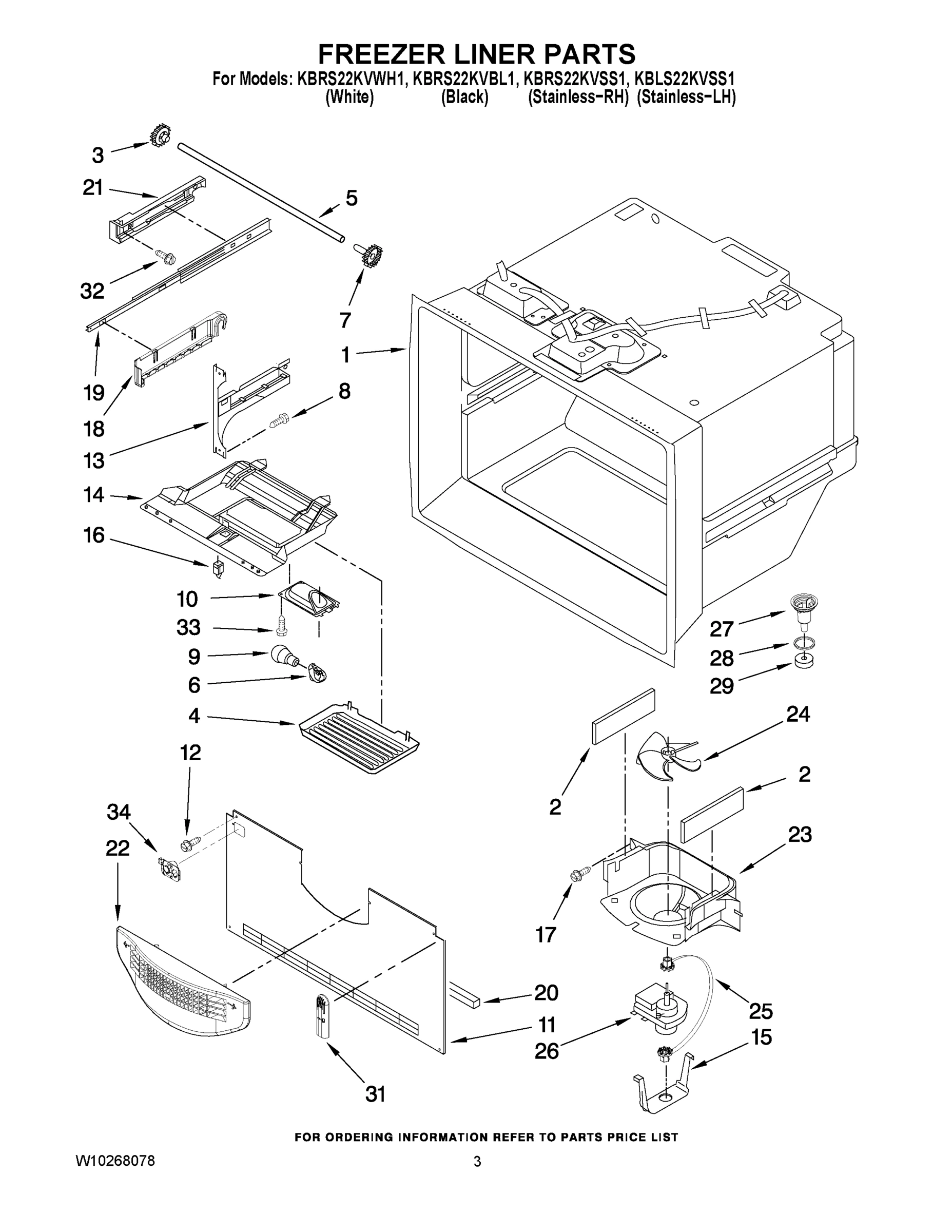 02 - FREEZER LINER PARTS