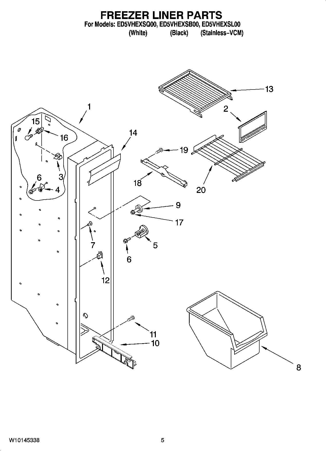 04 - FREEZER LINER PARTS