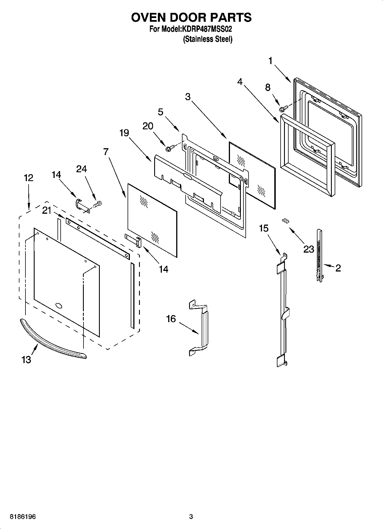 02 - OVEN DOOR PARTS