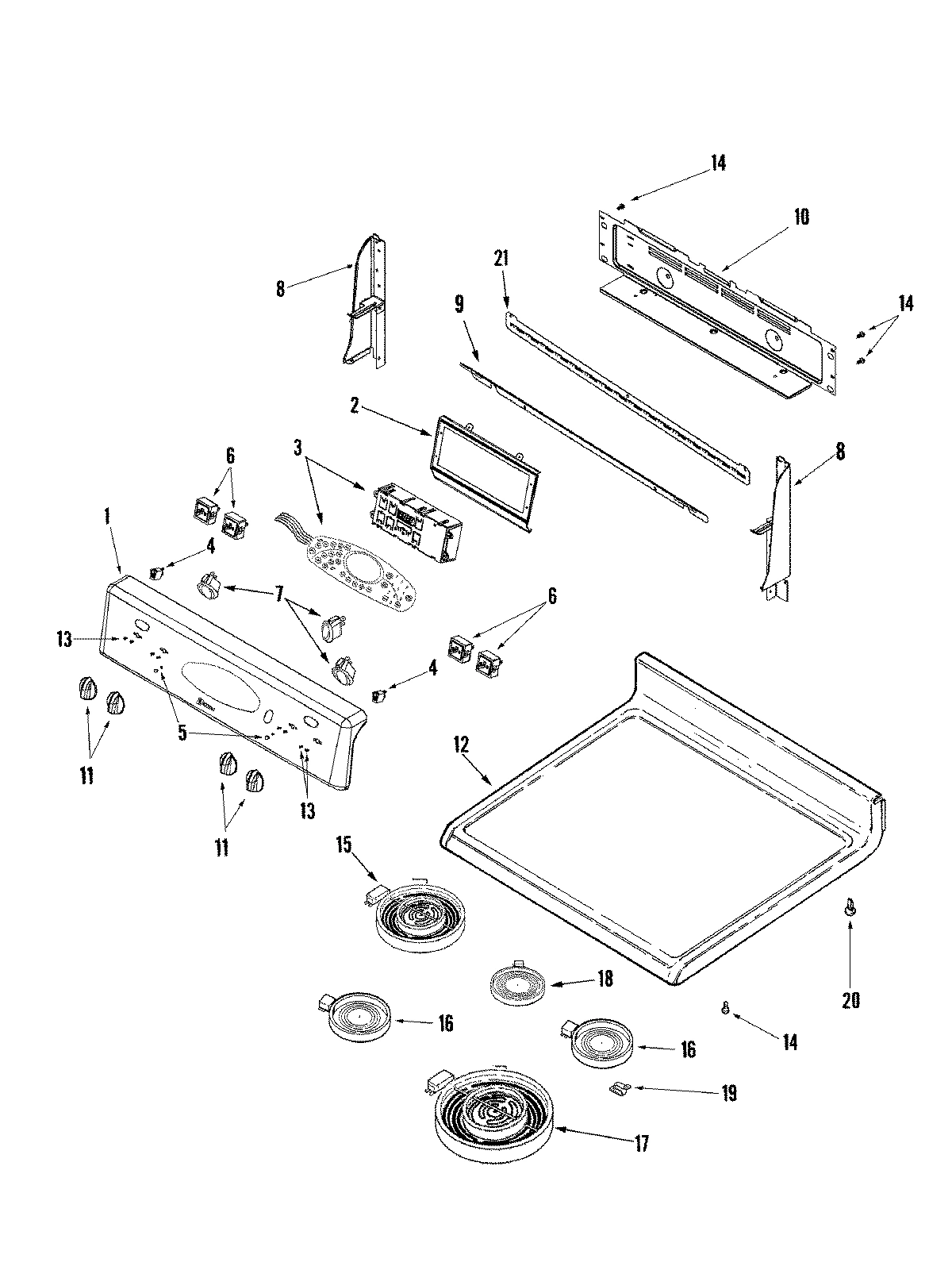 02 - CONTROL PANEL/TOP ASSEMBLY(STL)
