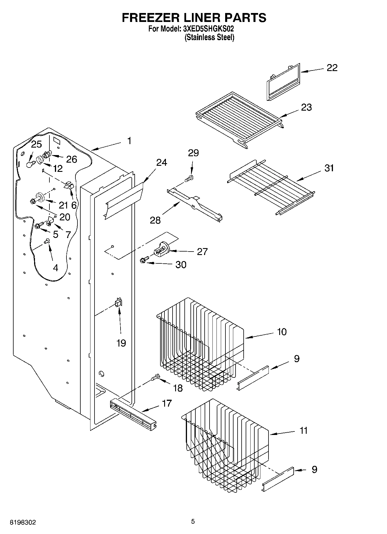 04 - FREEZER LINER PARTS