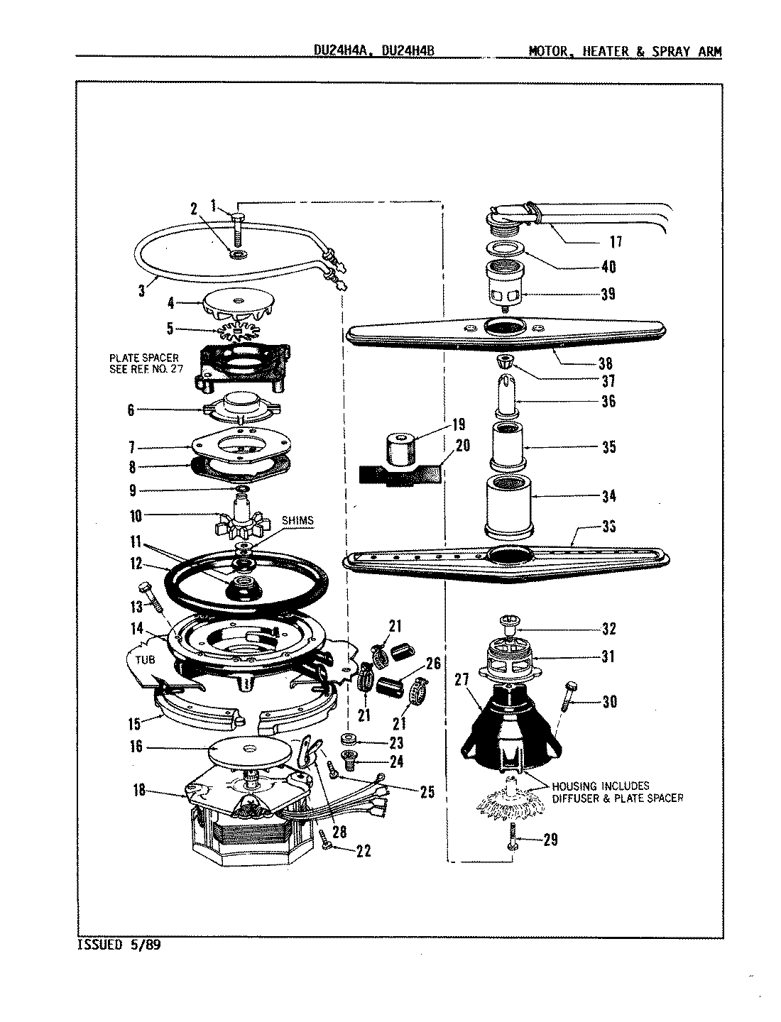 04 - MOTOR, HEATER & SPRAY ARM