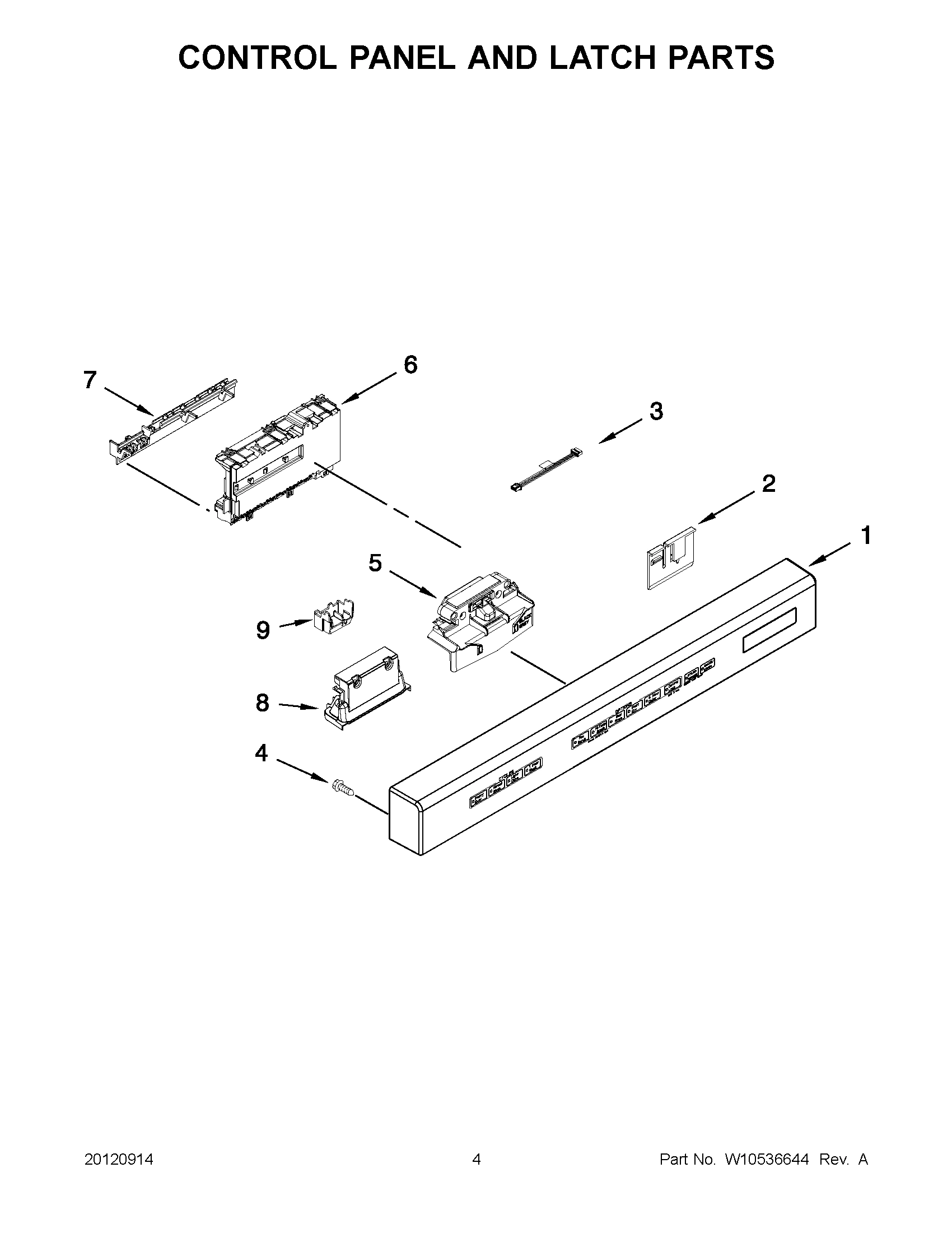 02 - CONTROL PANEL AND LATCH PARTS